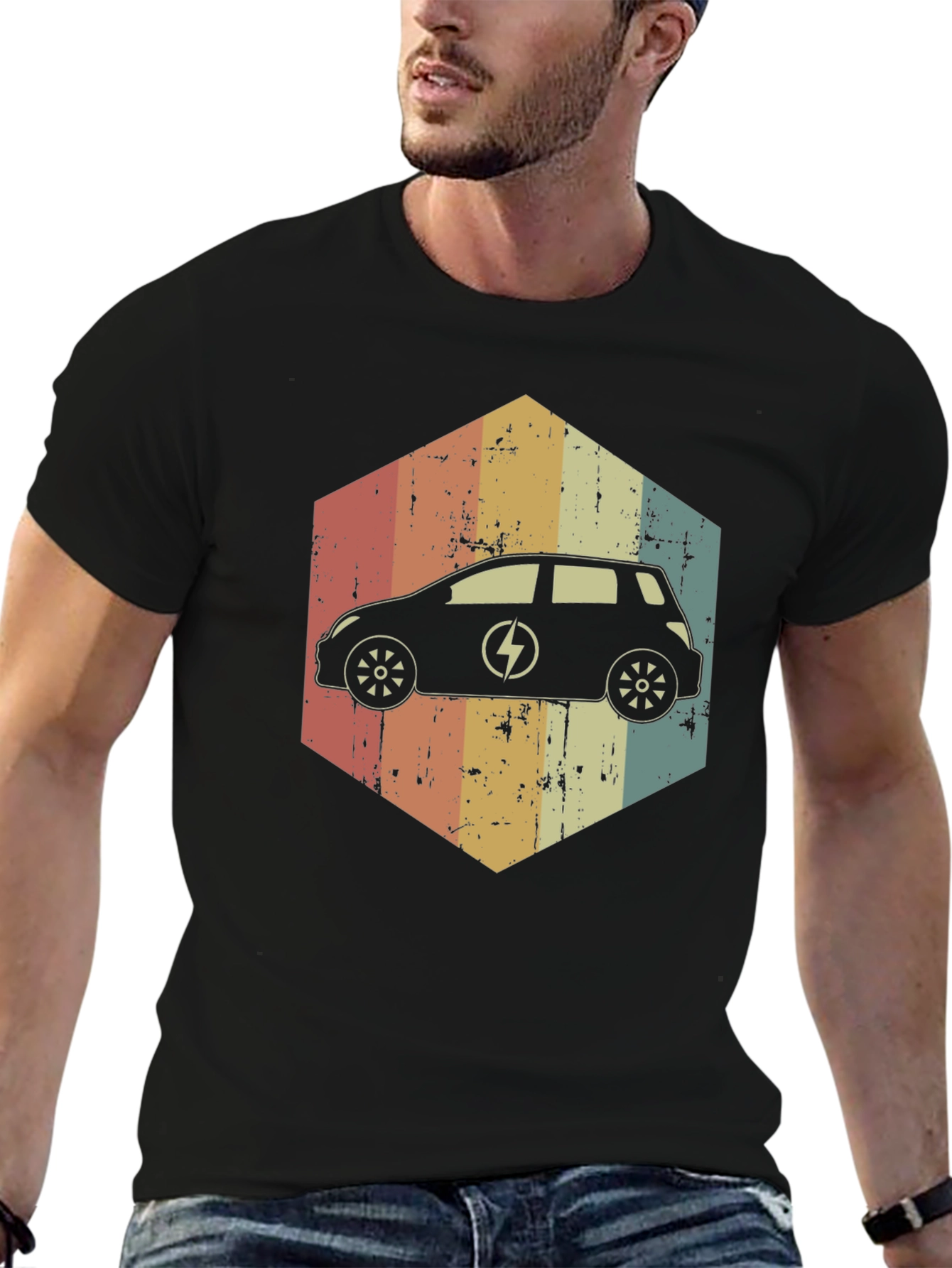 Electric Car Retro T-Shirt - Eco-Friendly Fashion - 6