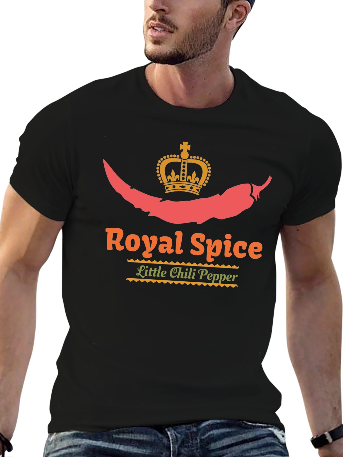 Black Royal Spice Chili Pepper Graphic Tee view 6