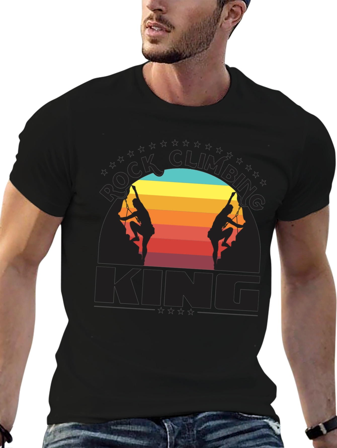 Black Rock Climbing King Graphic T-Shirt view 6