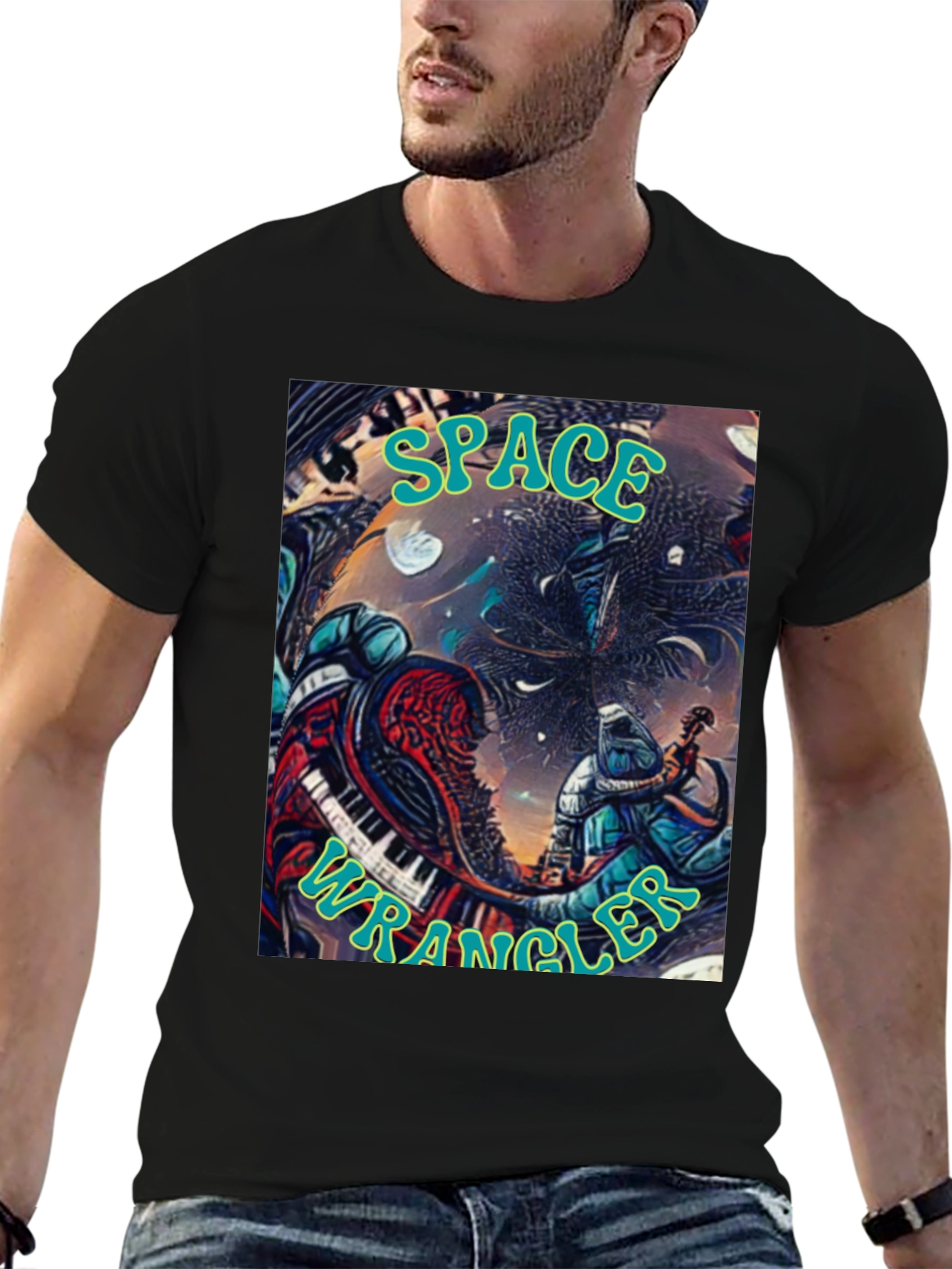 Black Space Wrangler Graphic T-Shirt view 6