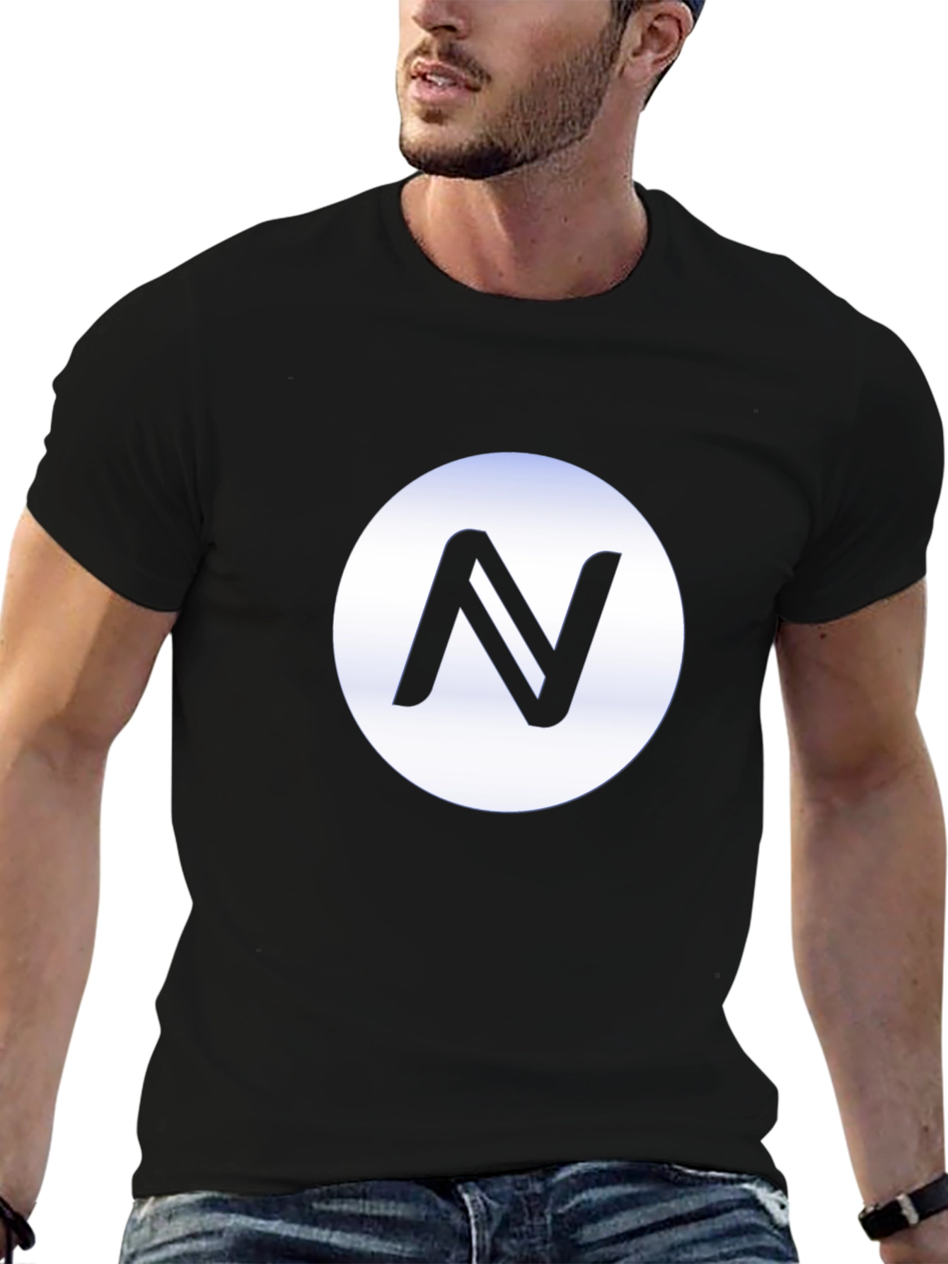 Black Black T-Shirt with Circle N Logo view 6