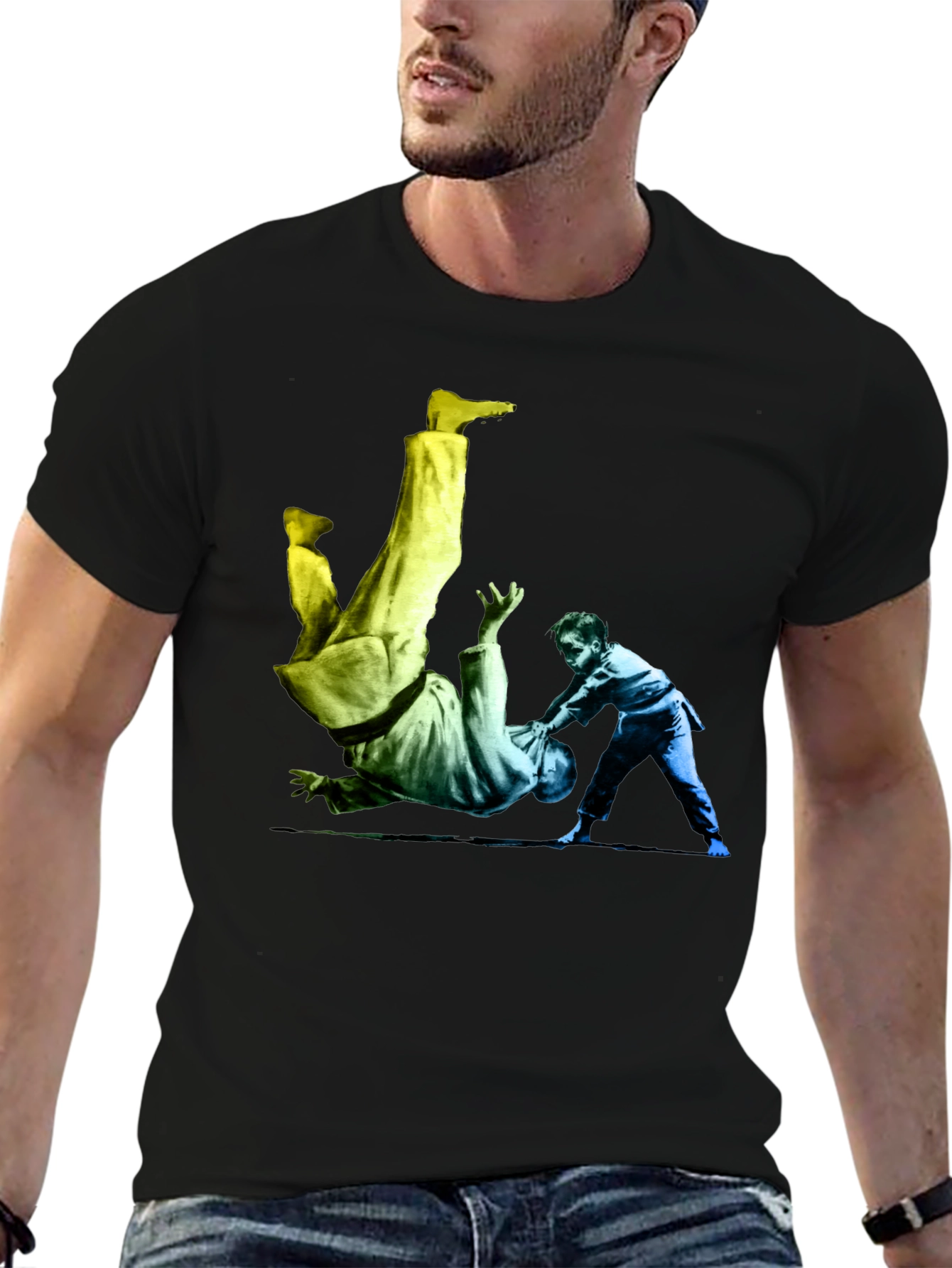 Black Judo Throw Graphic Black T-Shirt view 6