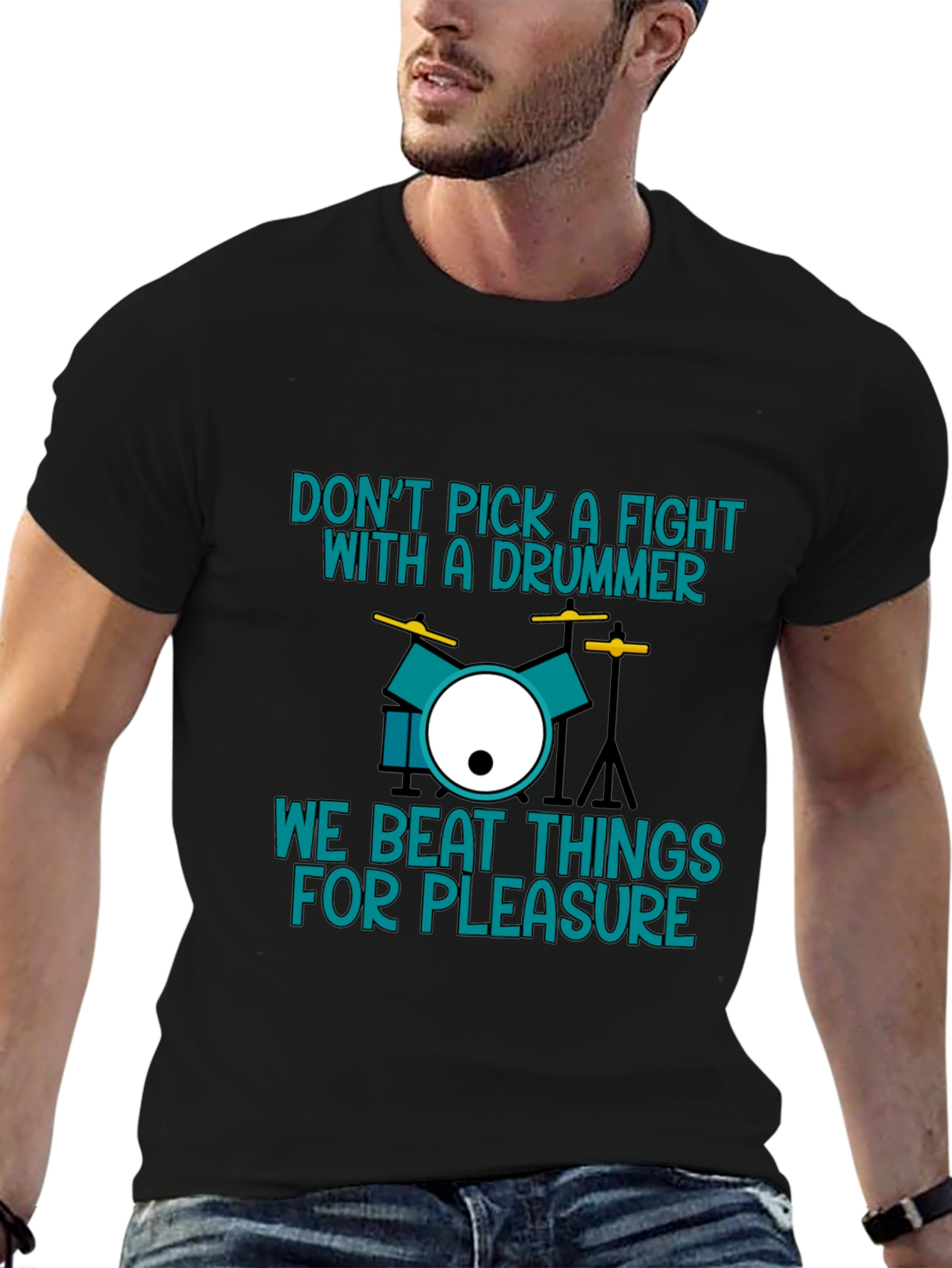 Black Drummer T-Shirt: Don't Pick a Fight! view 6