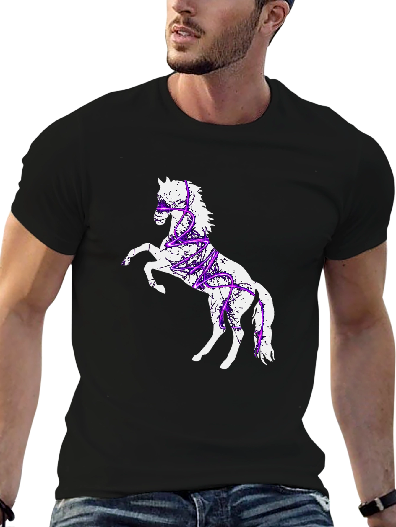 Black Horse Graphic T-Shirt - Black view 6