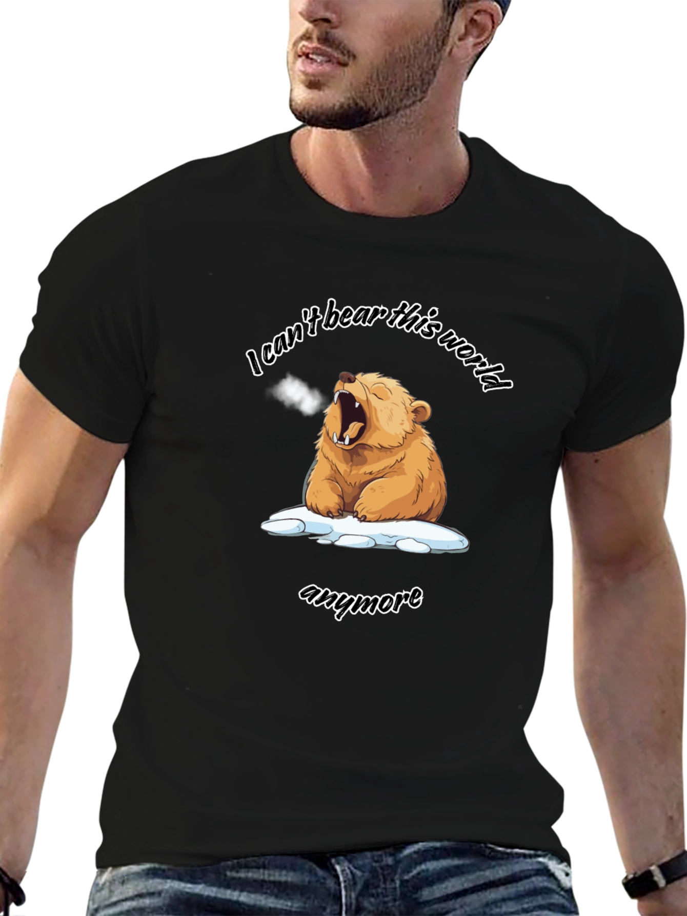 Black I Can't Bear This World T-Shirt view 6