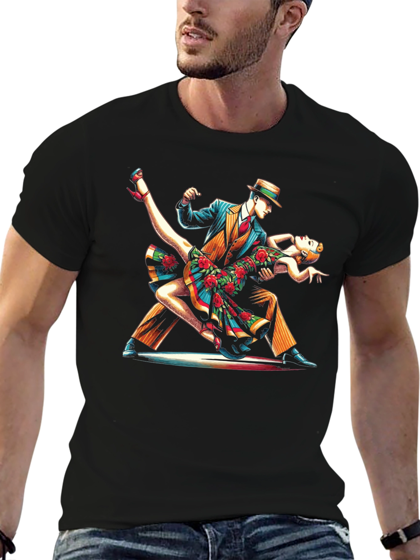 Black Vintage Dance Graphic Tee view 6