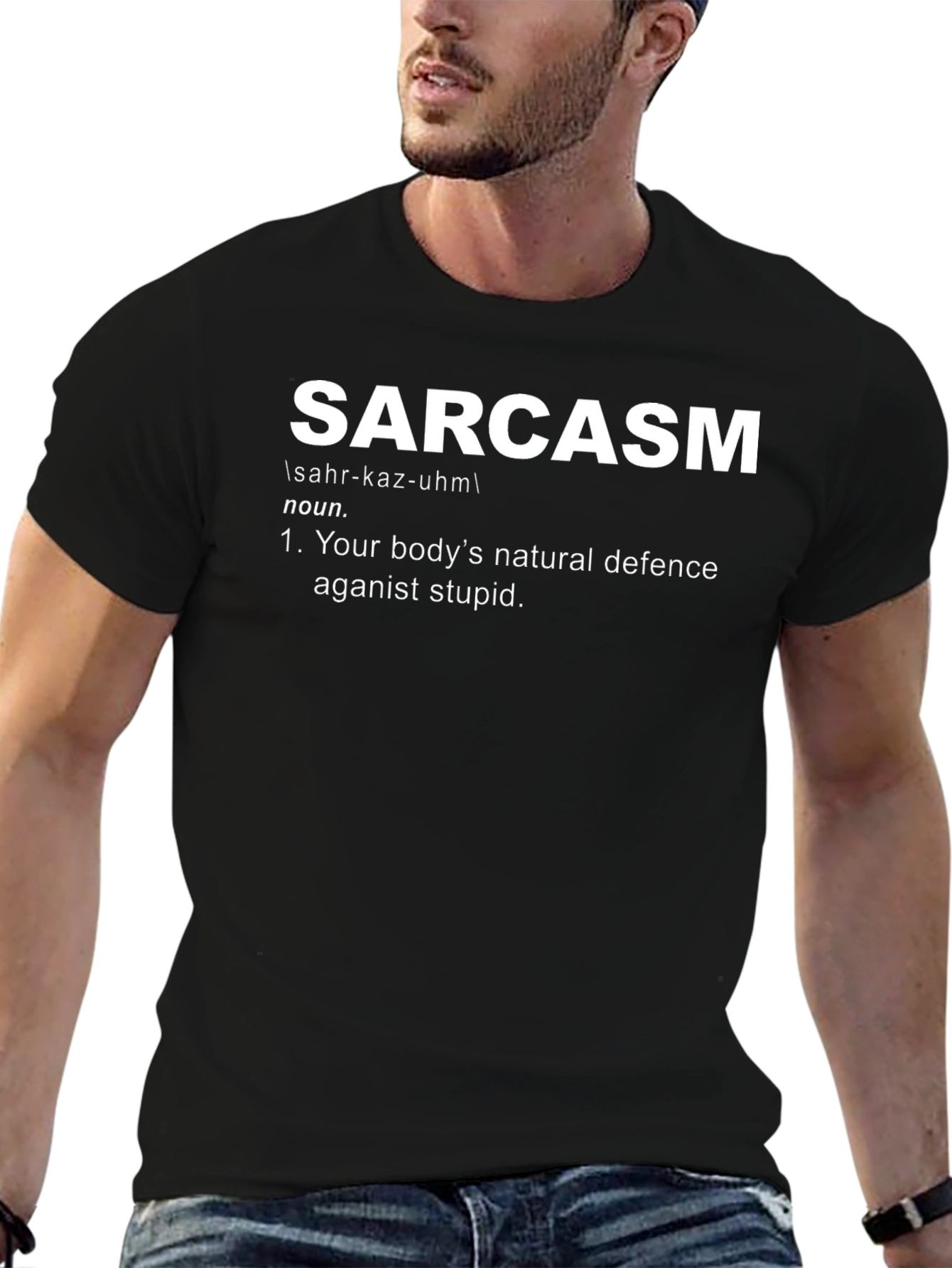 Black Sarcasm Definition Graphic T-Shirt view 6