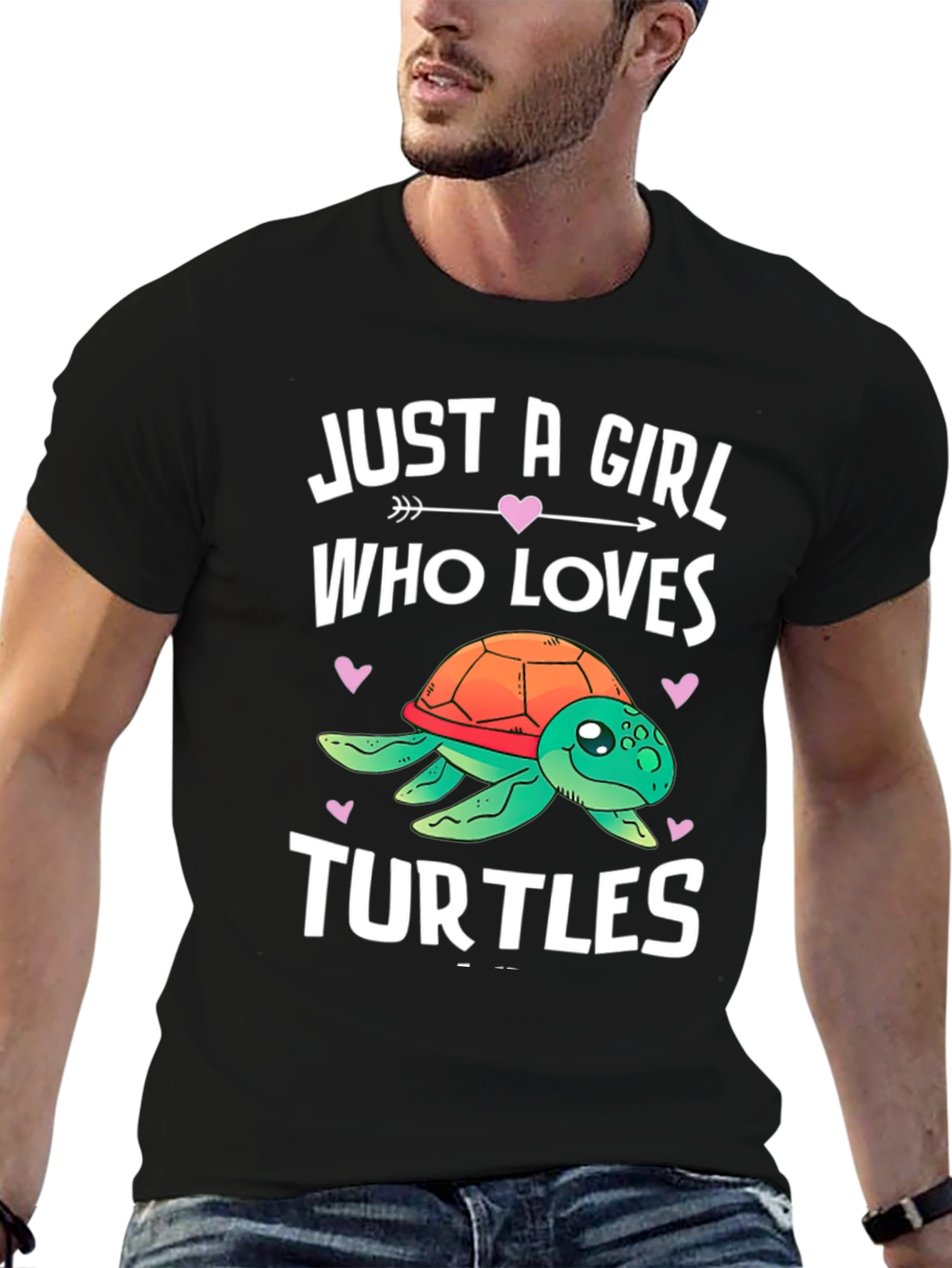 Black Girl Who Loves Turtles Black T-Shirt view 6