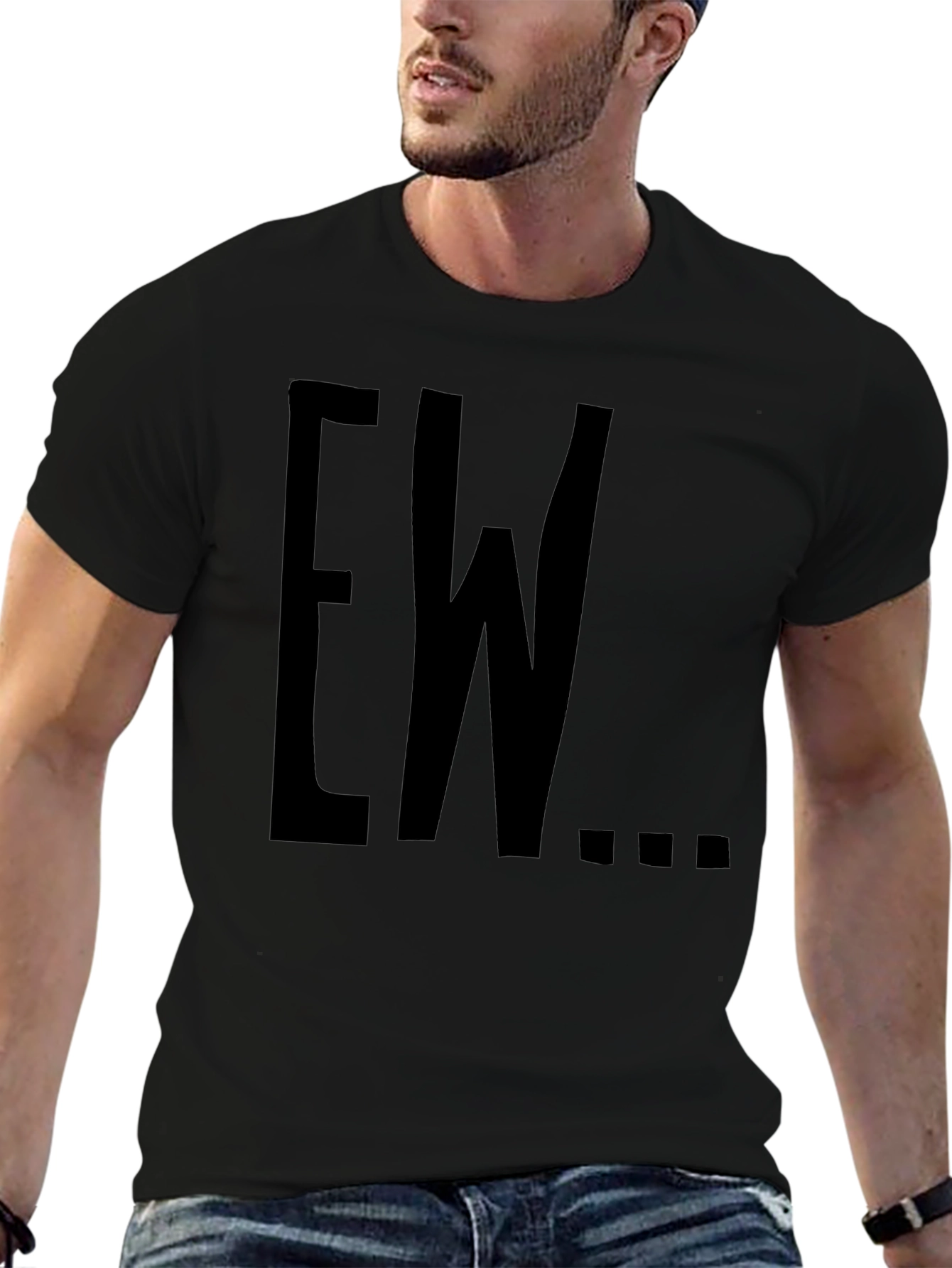 Black Ew Graphic T-Shirt - Casual Style view 6