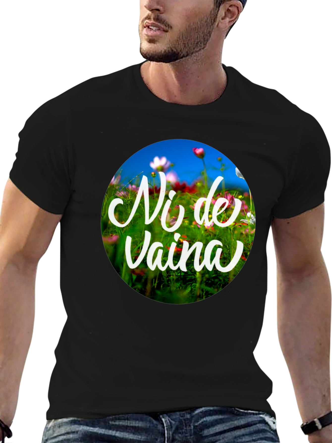 Black Ni de Vaina Graphic Print Black T-Shirt view 6