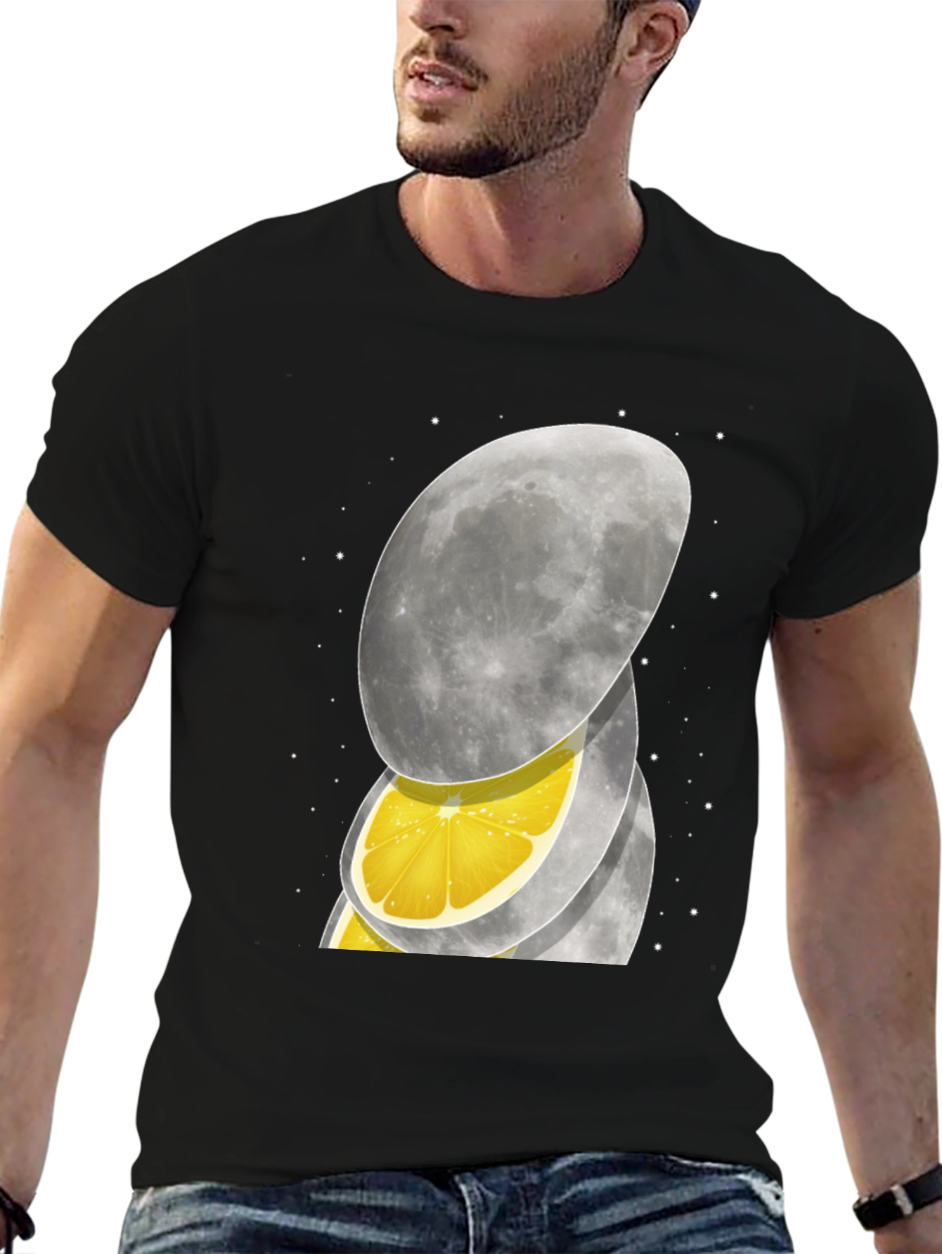 Black Lemon Moon Graphic Tee - Unique Design! view 6