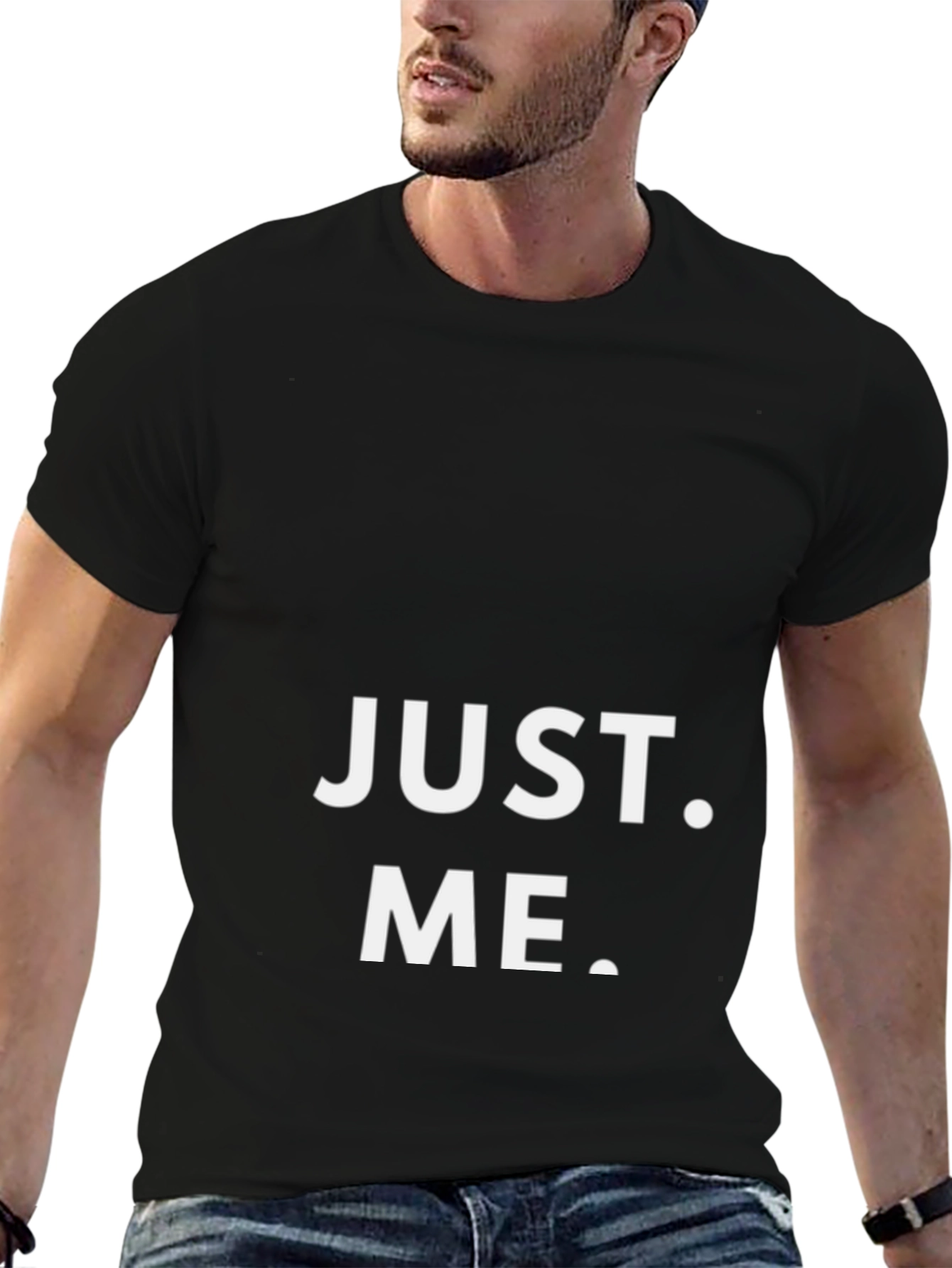 Black Just Me Graphic Print Black T-Shirt view 6