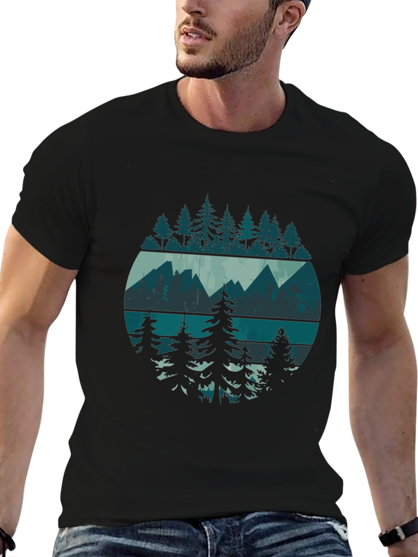 Black Mountain & Trees Graphic Tee view 6