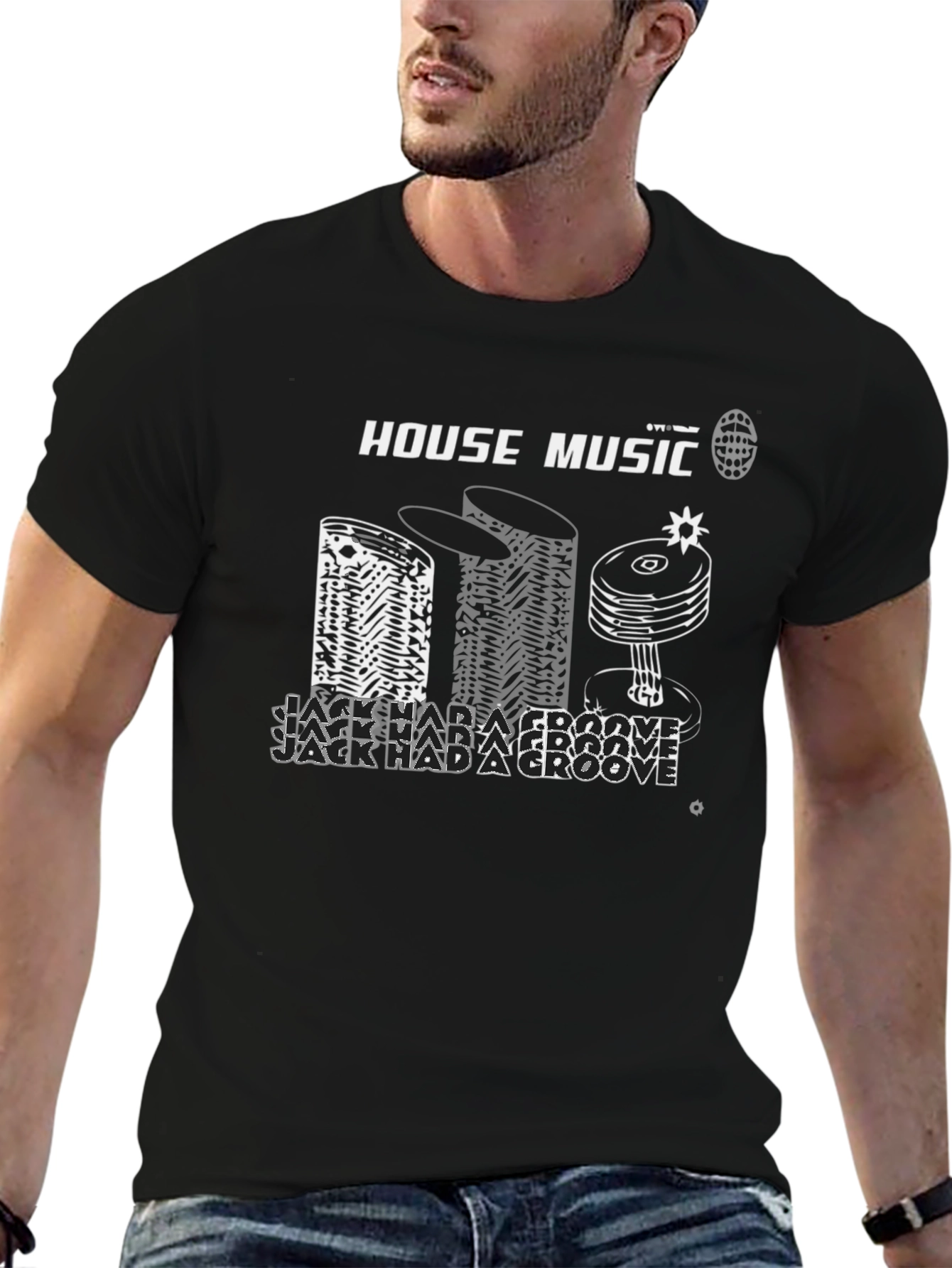 Black House Music Graphic T-Shirt view 6