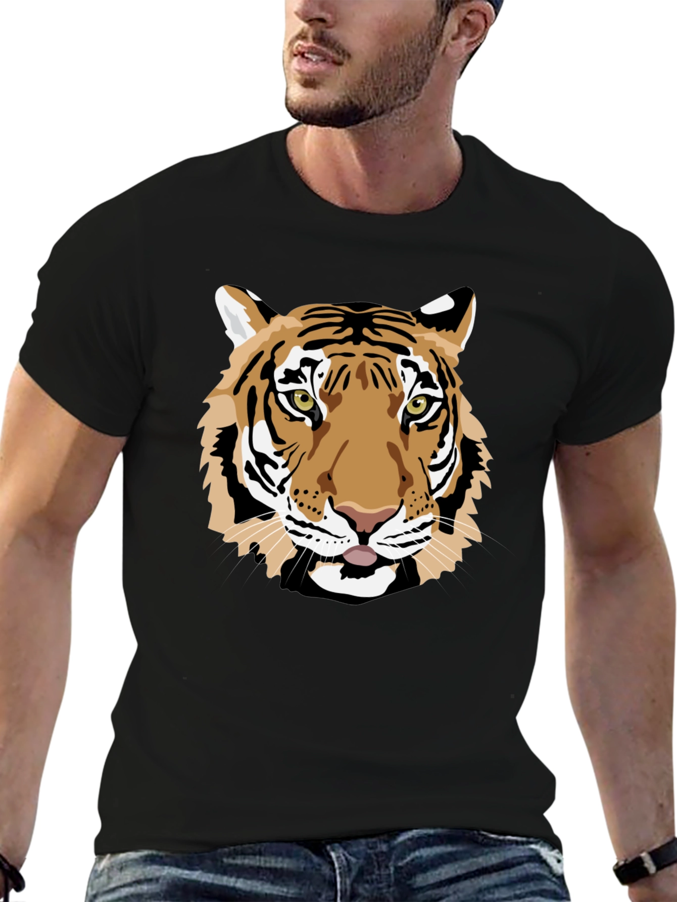 Black Tiger Graphic Black Tee view 6