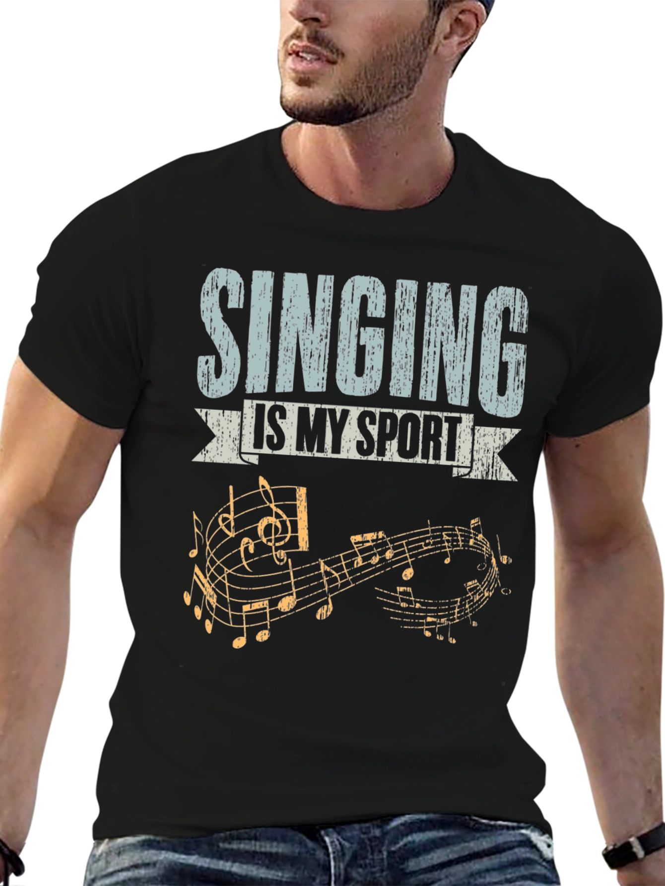 Black Singing is My Sport T-Shirt Music Notes view 6