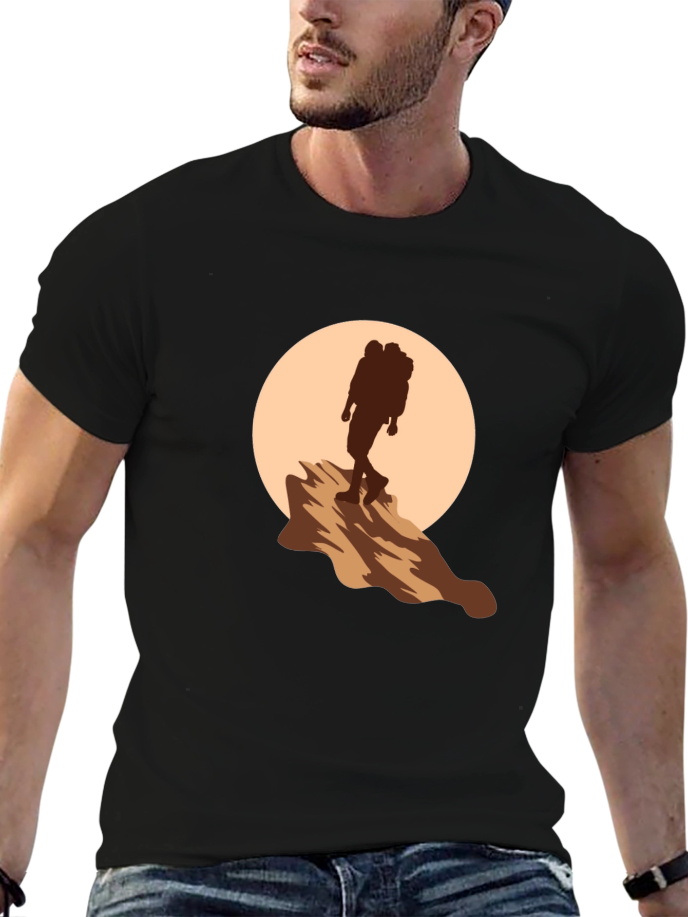 Black Hiking Silhouette Graphic Tee - Adventure Ready view 6