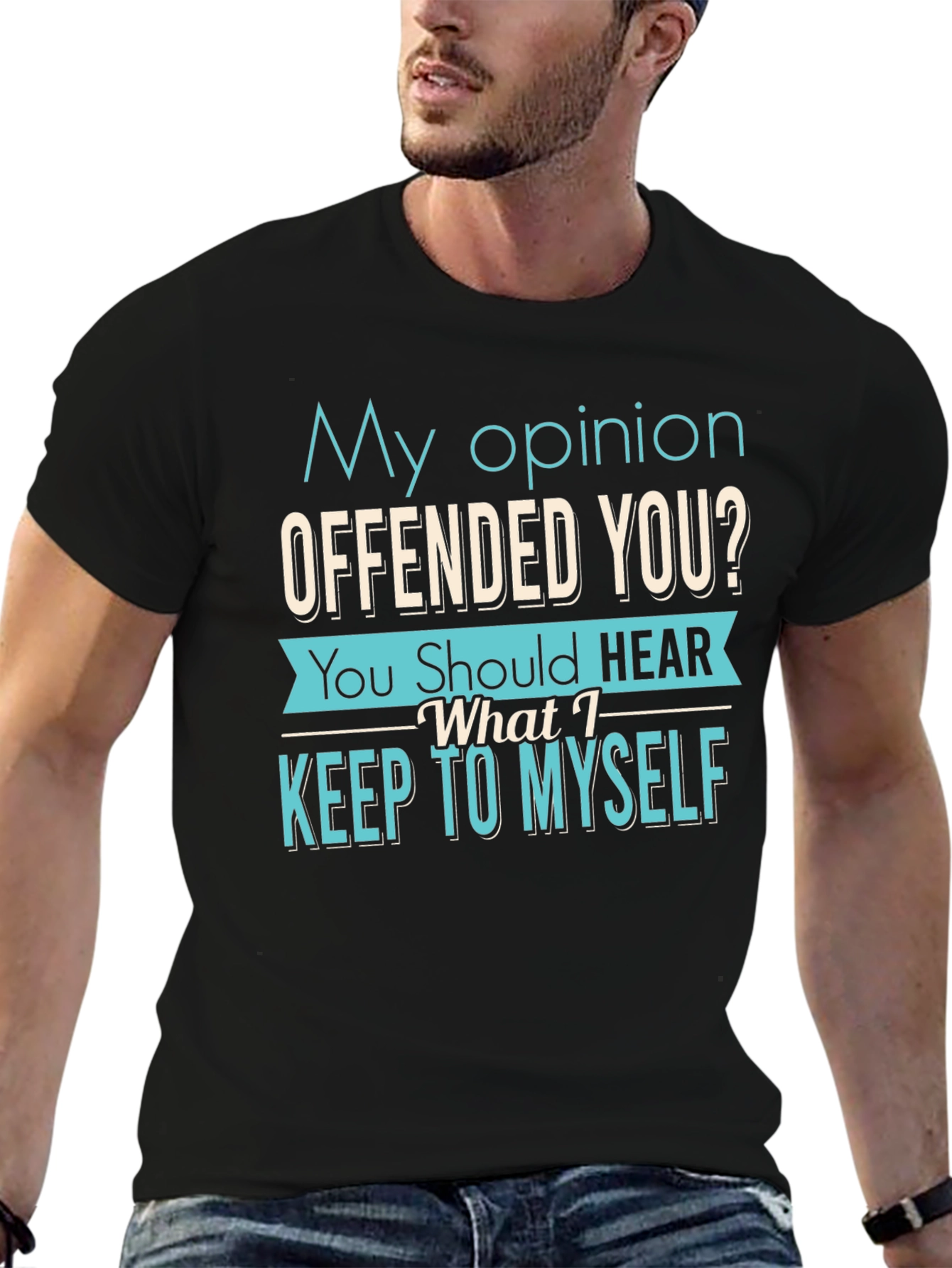 Black Offensive Opinion Graphic T-Shirt view 6
