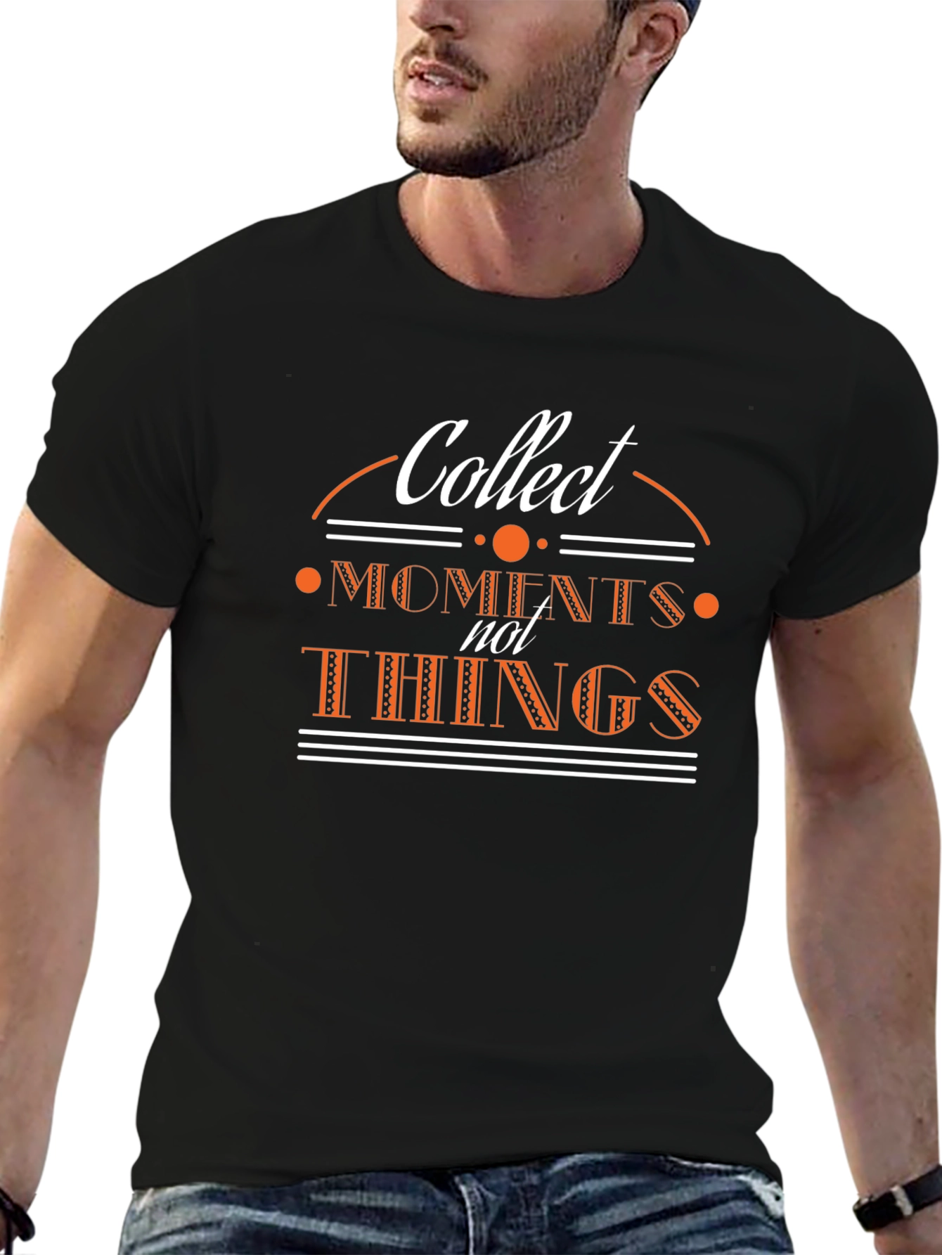 Black Collect Moments T-Shirt - Inspirational Black Tee view 6
