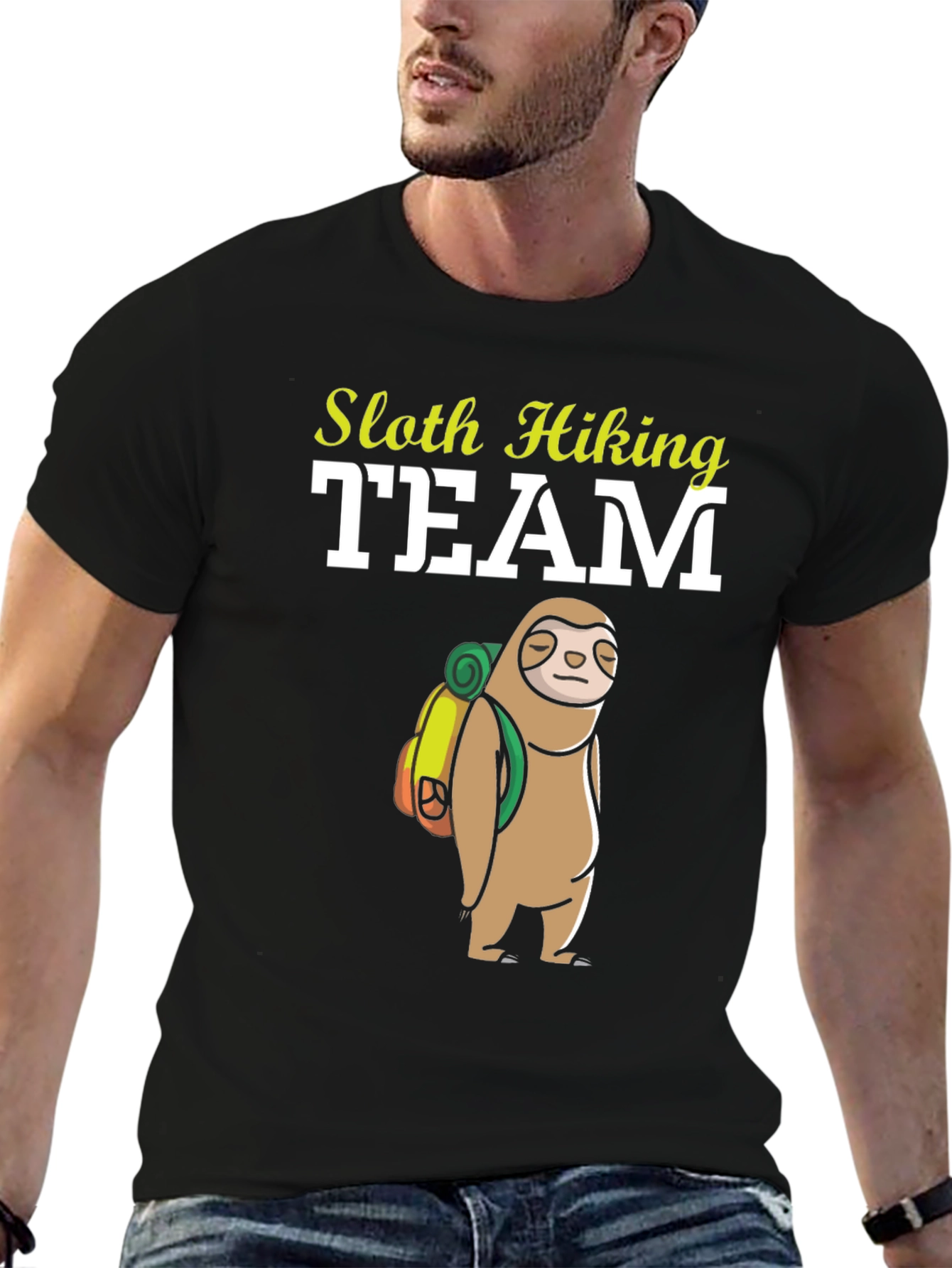 Black Sloth Hiking Team T-Shirt - Funny Adventure Tee view 6