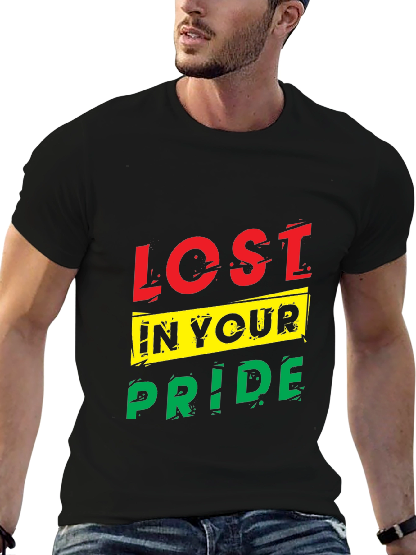 Black Lost In Your Pride Graphic T-Shirt - Black view 6
