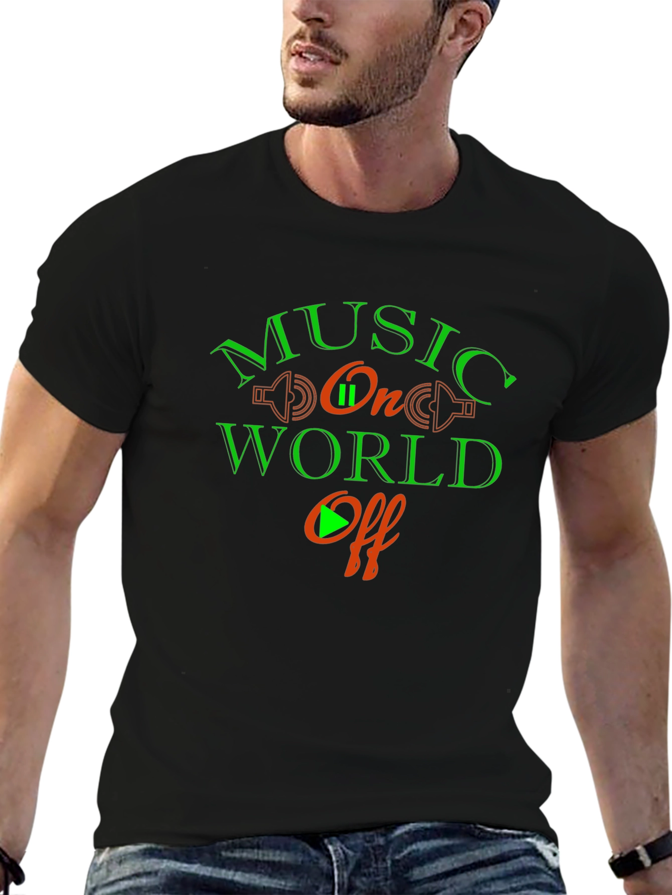 Black Music On World Off Graphic Tee view 6