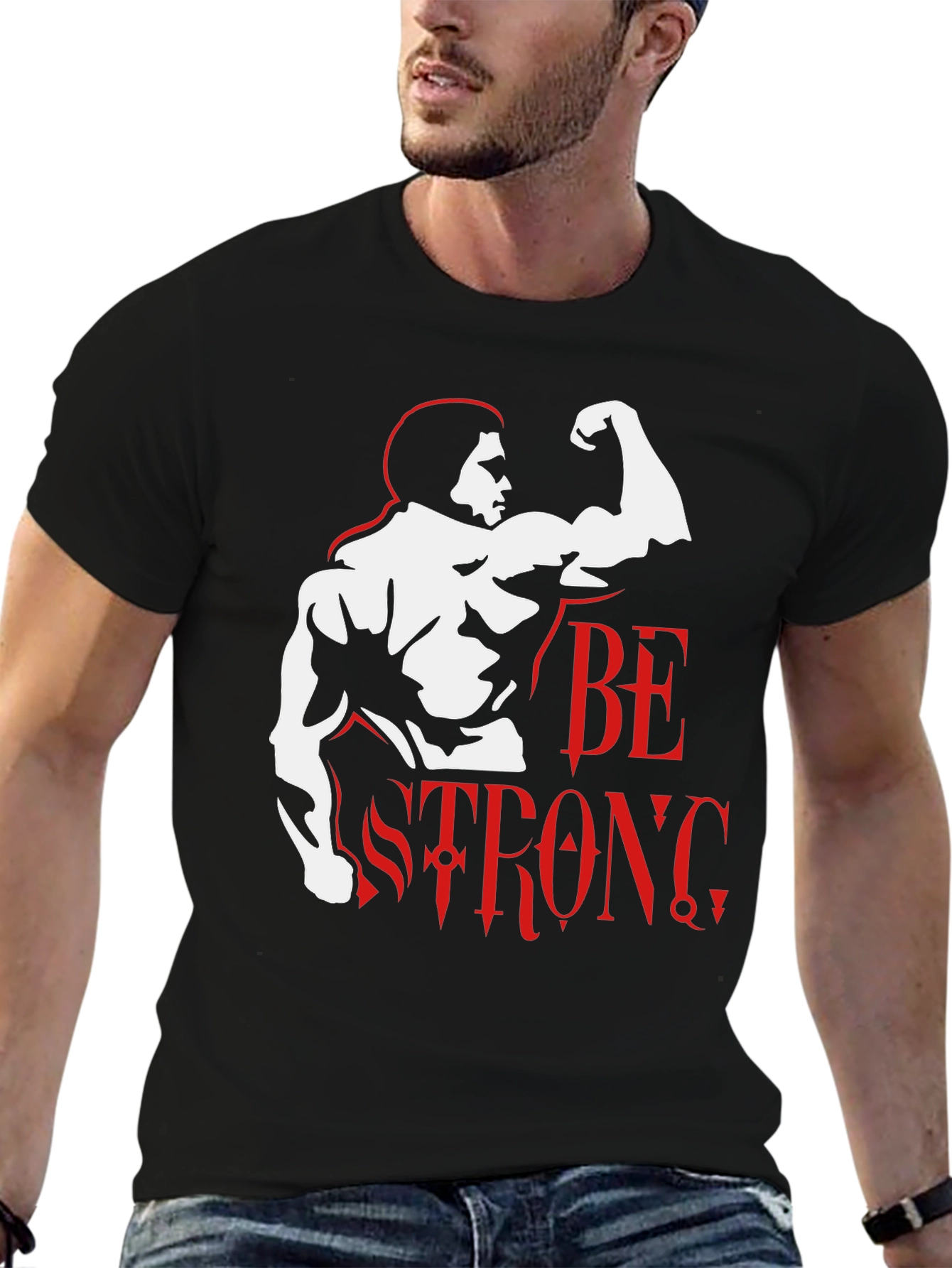 Black Be Strong Graphic T-Shirt - Black view 6