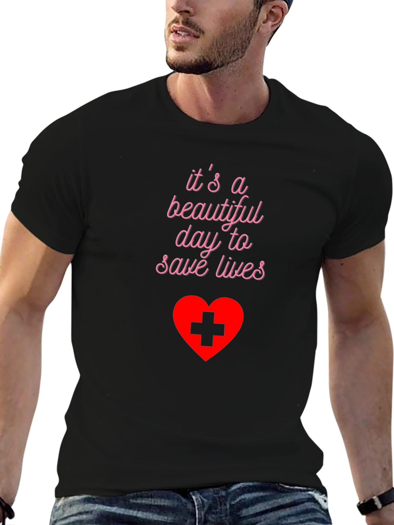 Black Beautiful Day to Save Lives T-Shirt - Medical Hero view 6