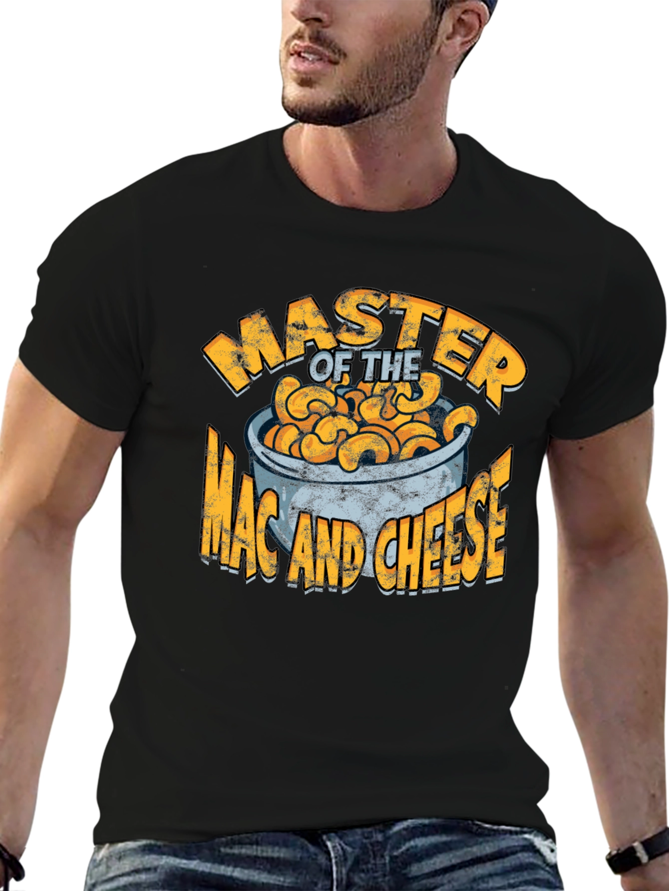 Black Master of the Mac and Cheese T-Shirt Funny Comfort view 6
