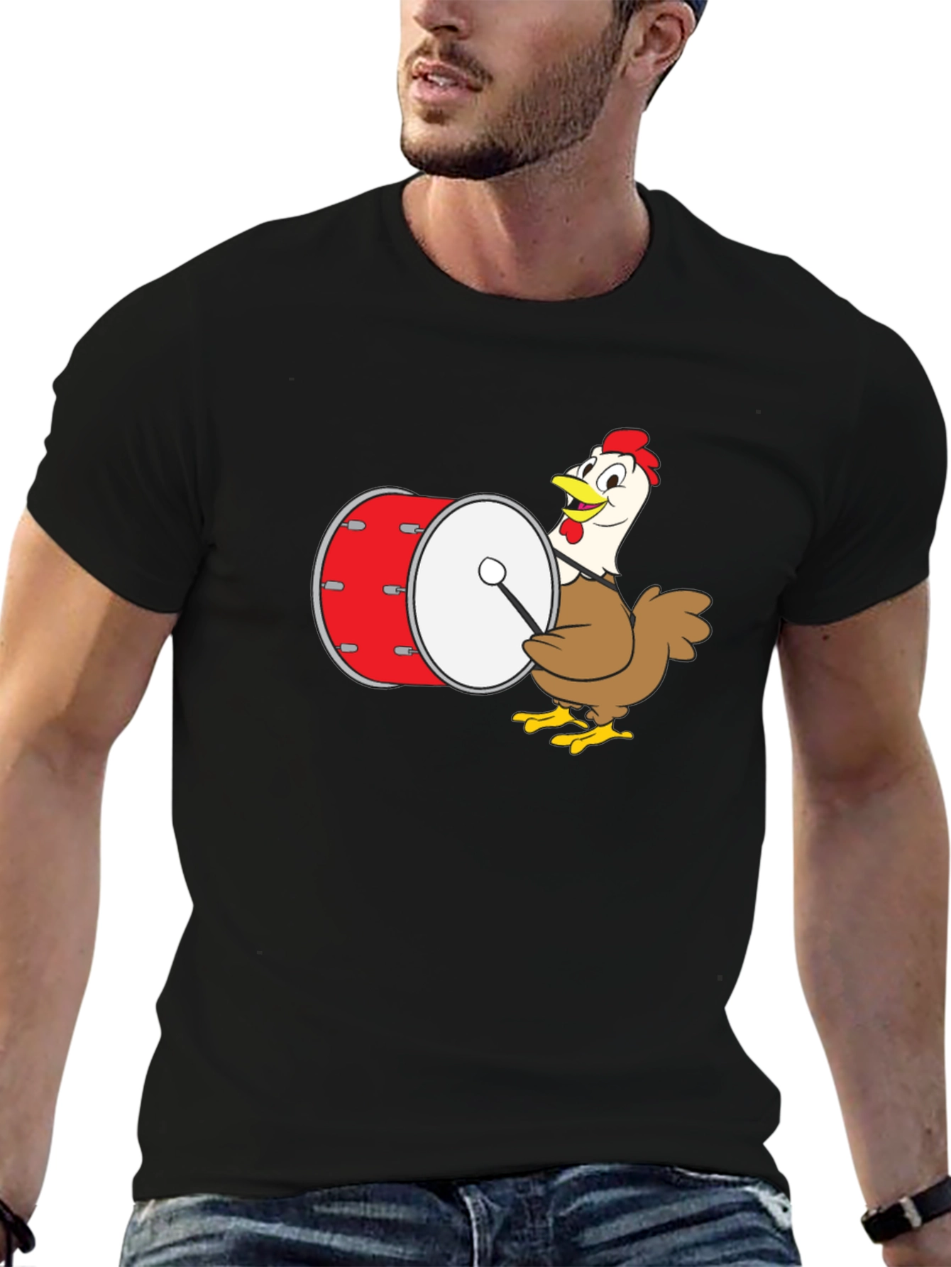 Black Chicken Drummer Graphic Tee view 6