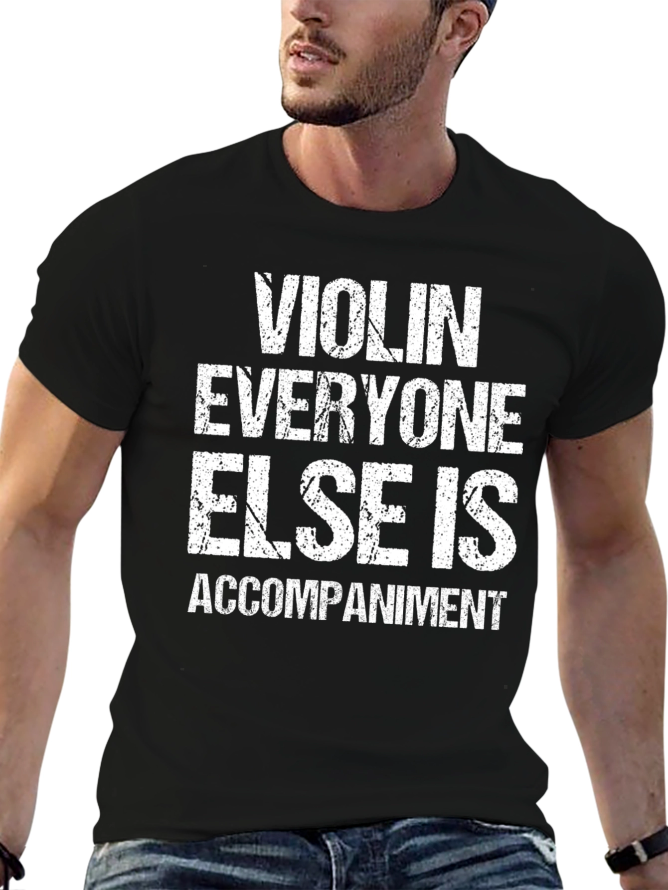 Black Violin Player Humor Tee - Accompaniment T-Shirt view 6