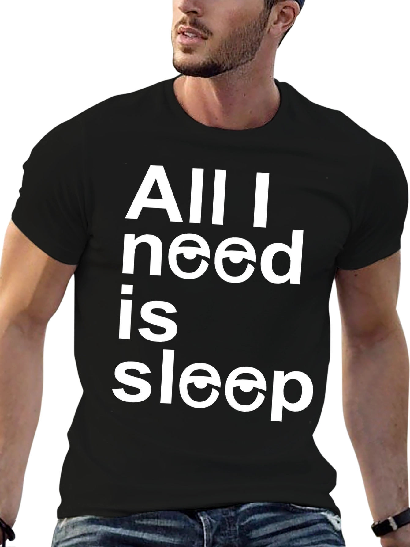 Black All I Need Is Sleep T-Shirt view 6