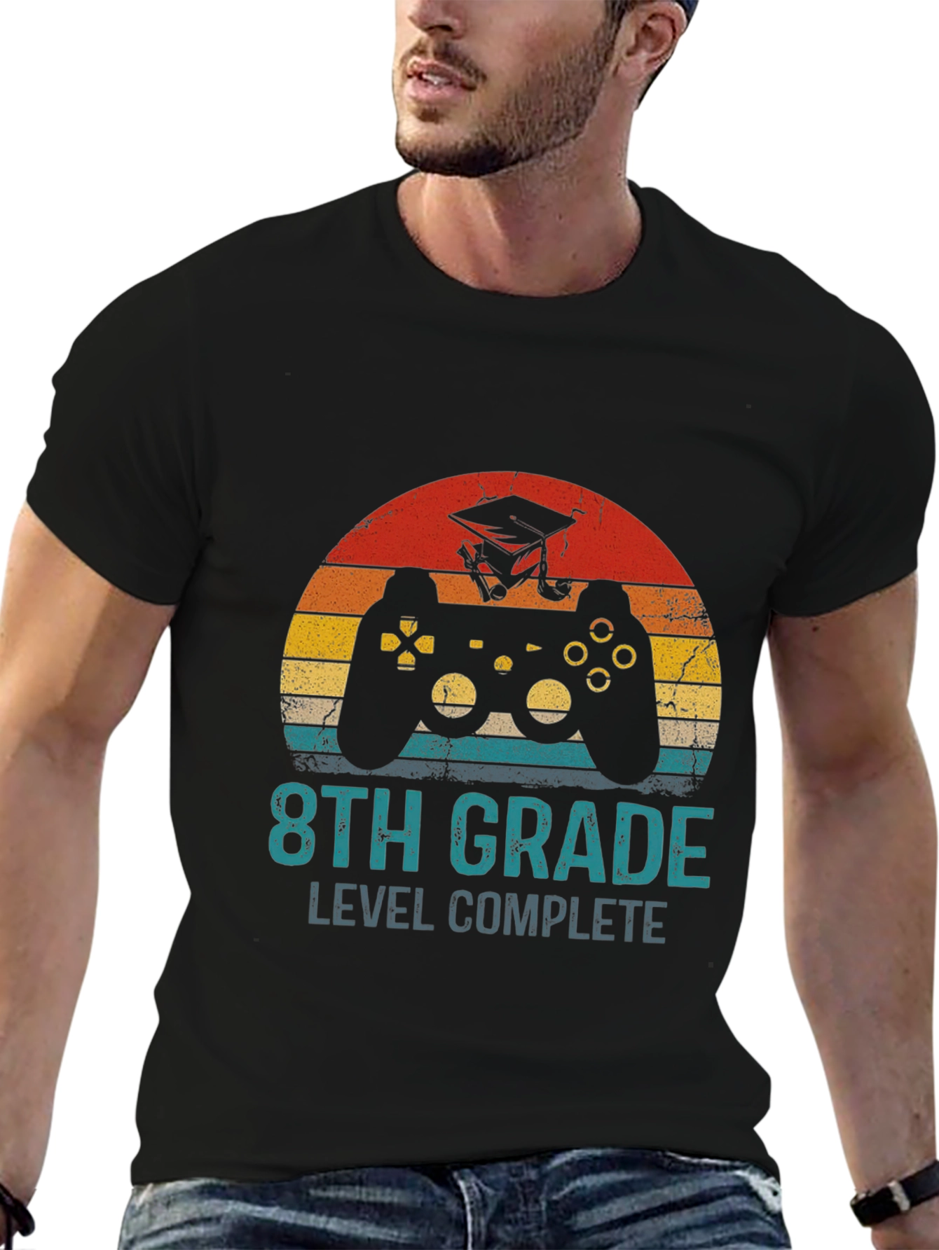 8th Grade Level Complete Gamer Graduation T-Shirt - 6