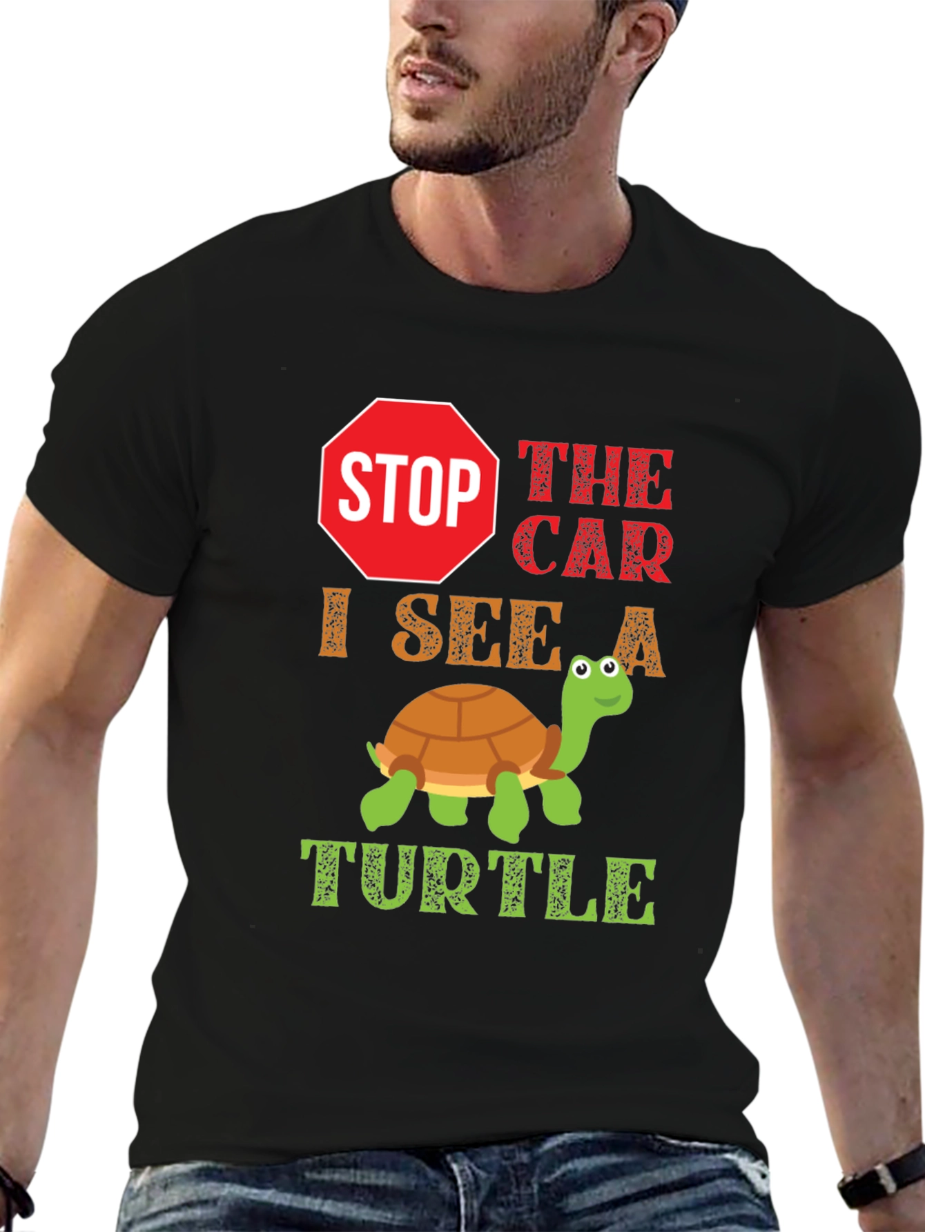 Black Stop the Car, Turtle T-Shirt view 6