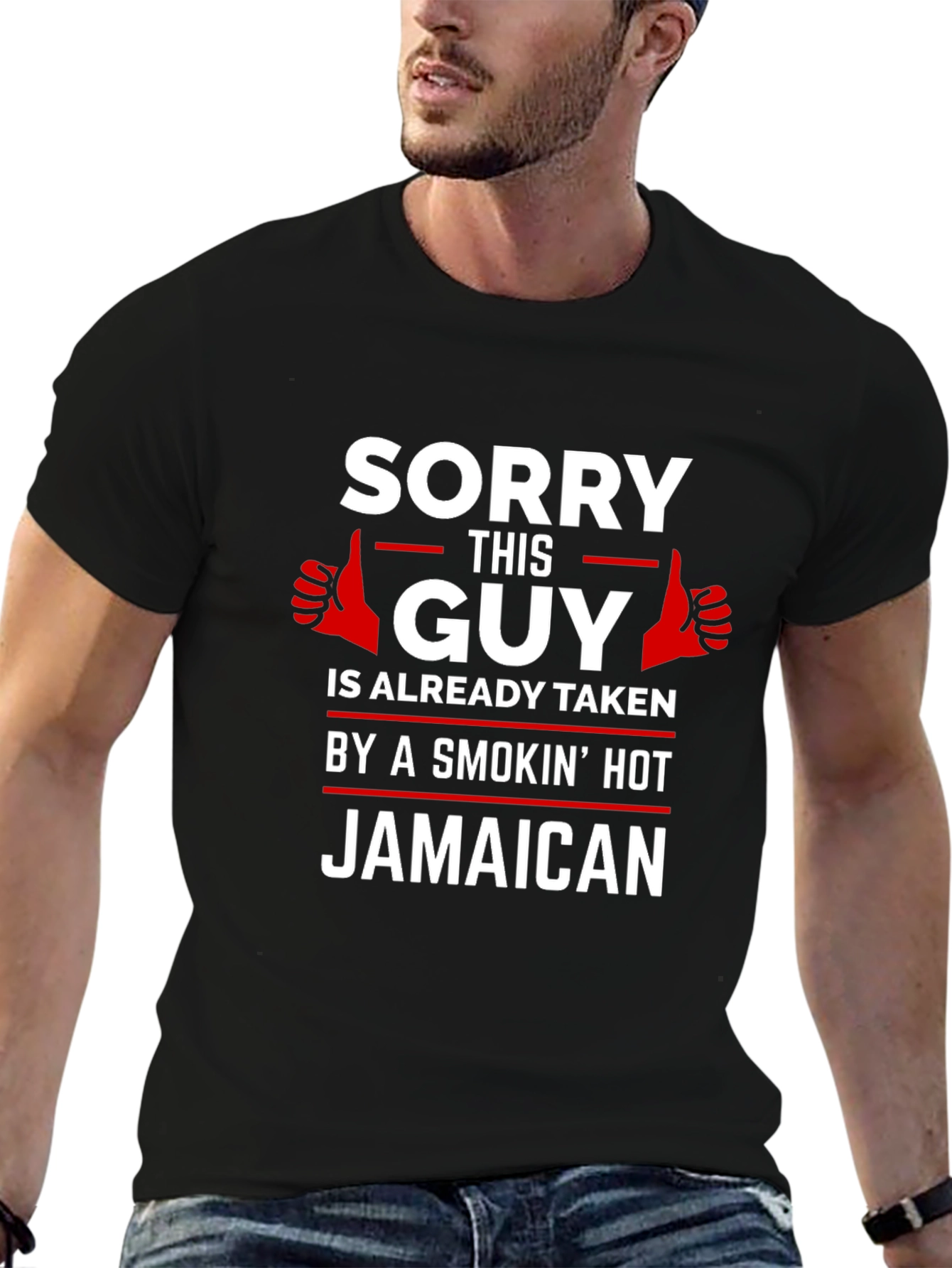 Black Funny Jamaican Girlfriend T-Shirt view 6