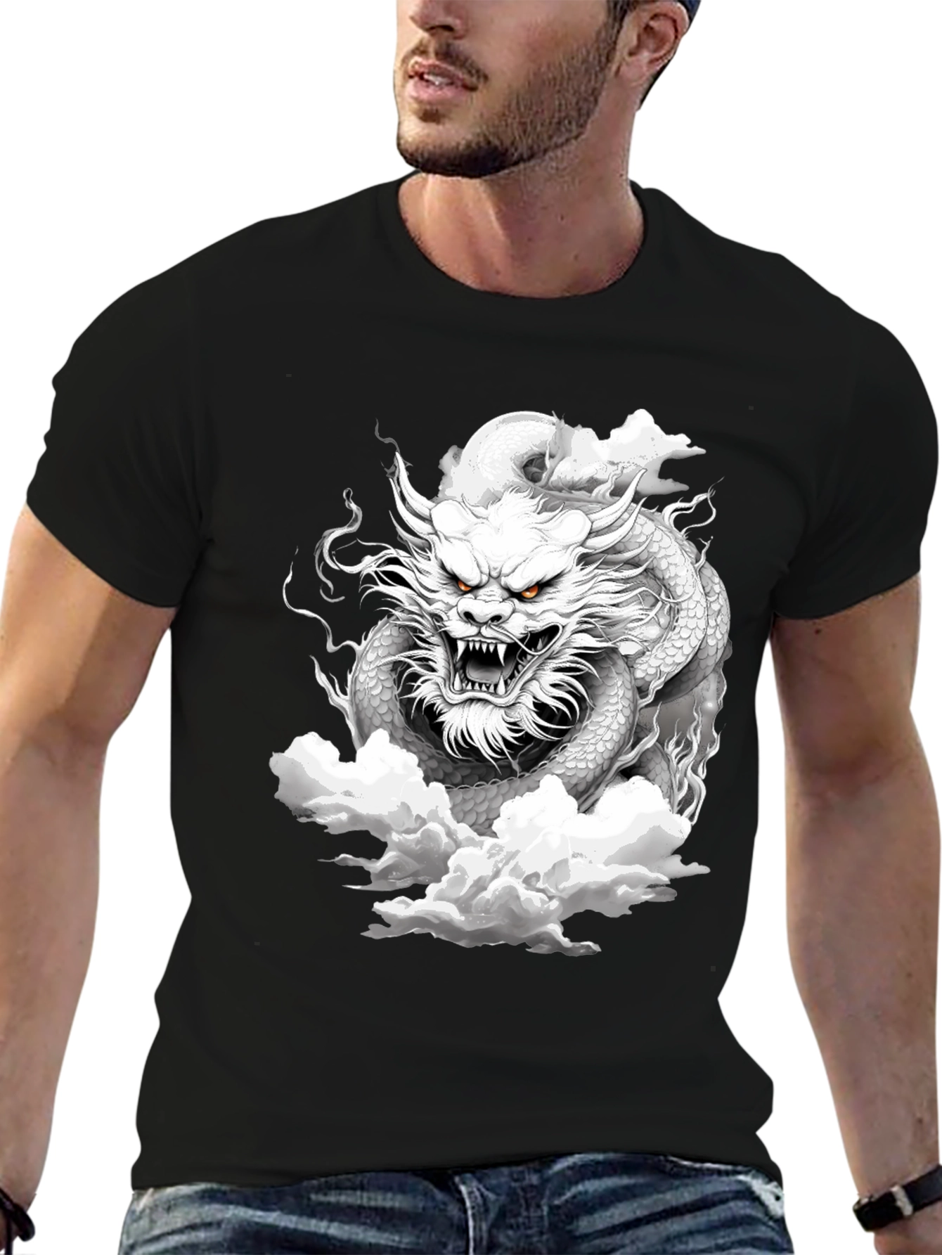 Black Dragon Graphic Tee - Black view 6