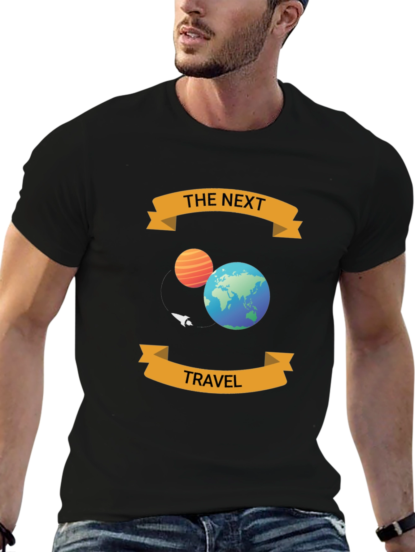 Black The Next Travel Black T-Shirt - Space Adventure Tee view 6