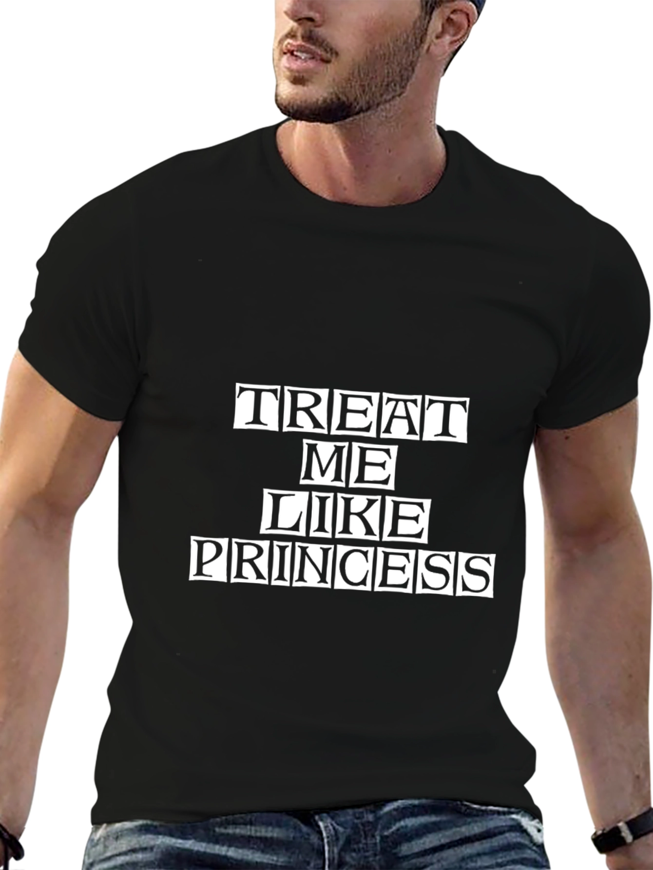 Black Treat Me Like Princess Graphic Tee view 6