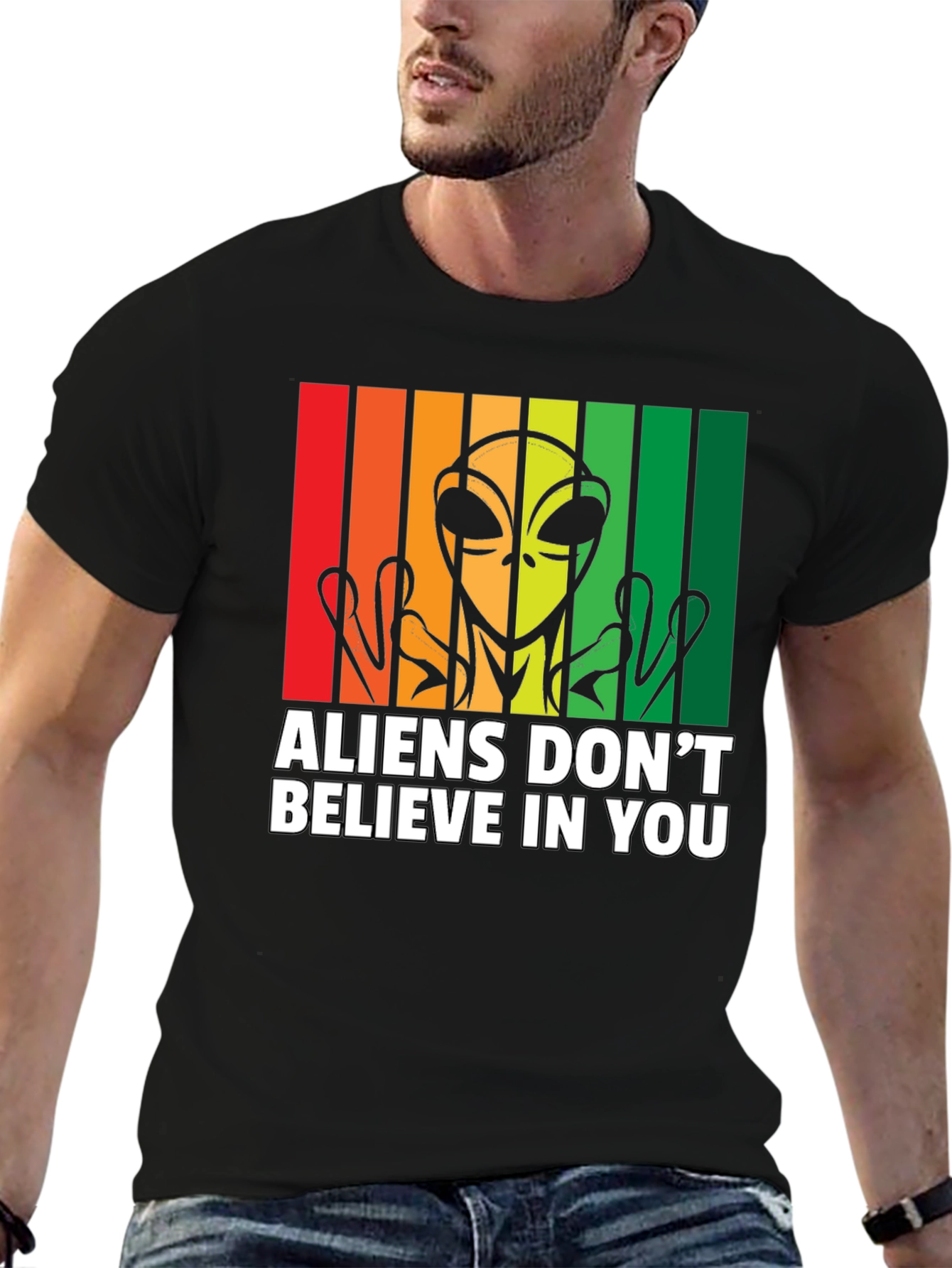 Black Aliens Don't Believe in You Graphic Tee view 6