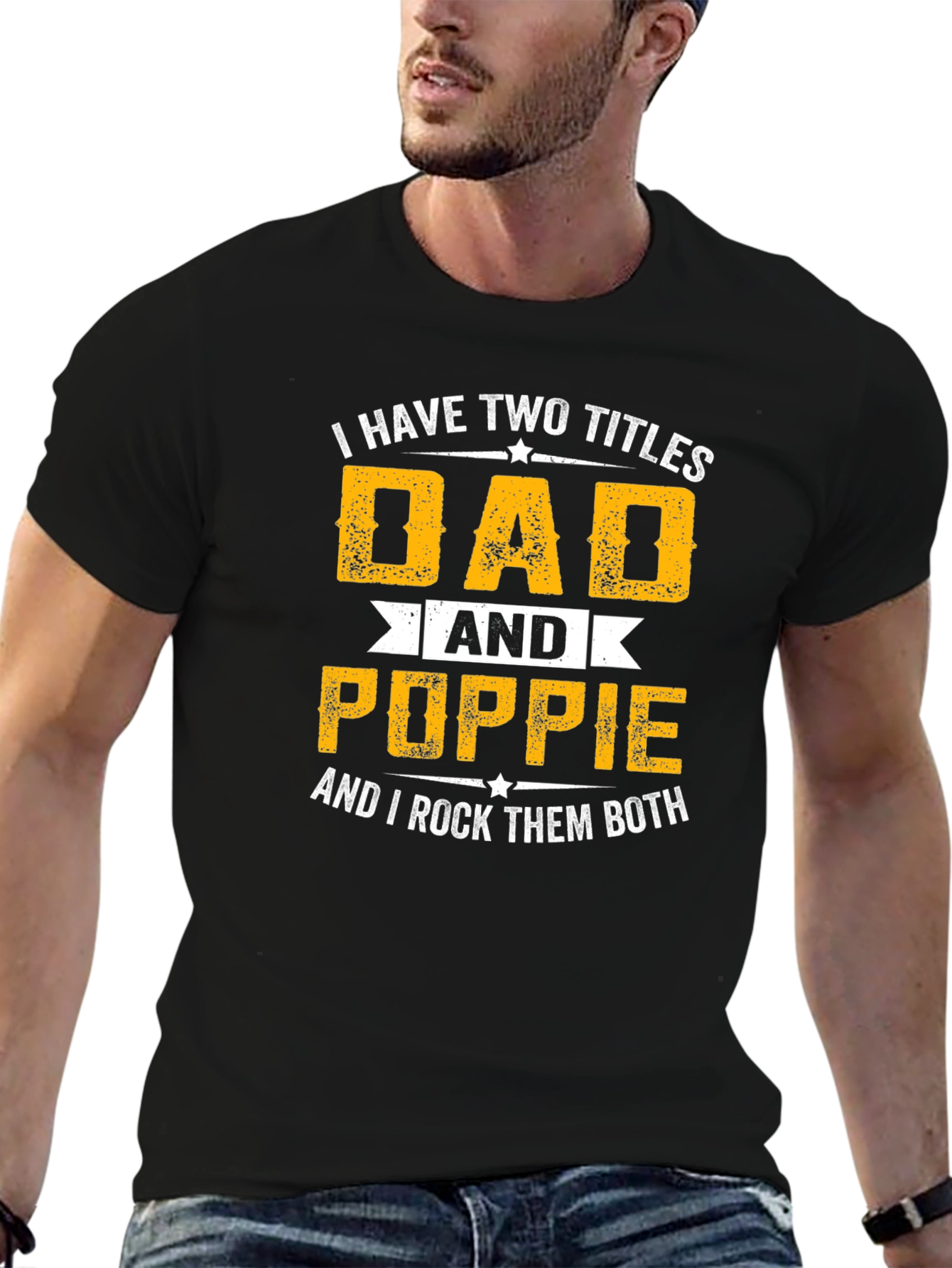 Black Dad & Poppie T-Shirt view 6