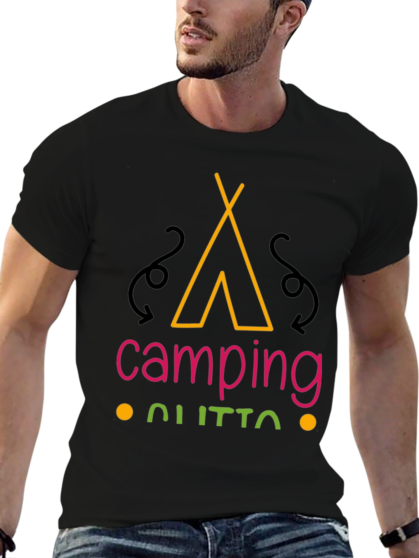 Black Camping Outfit T-Shirt - Nature Lover Tee view 6