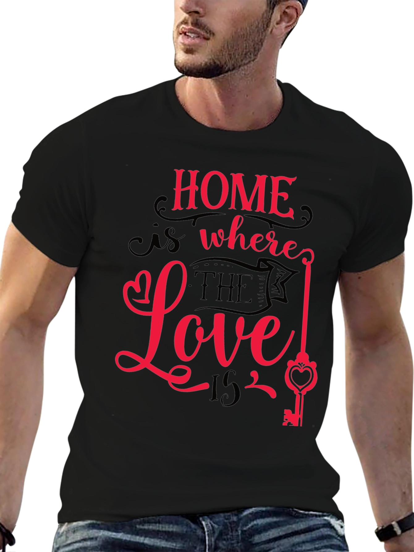 Black Home is Where the Love Is Graphic Tee view 6