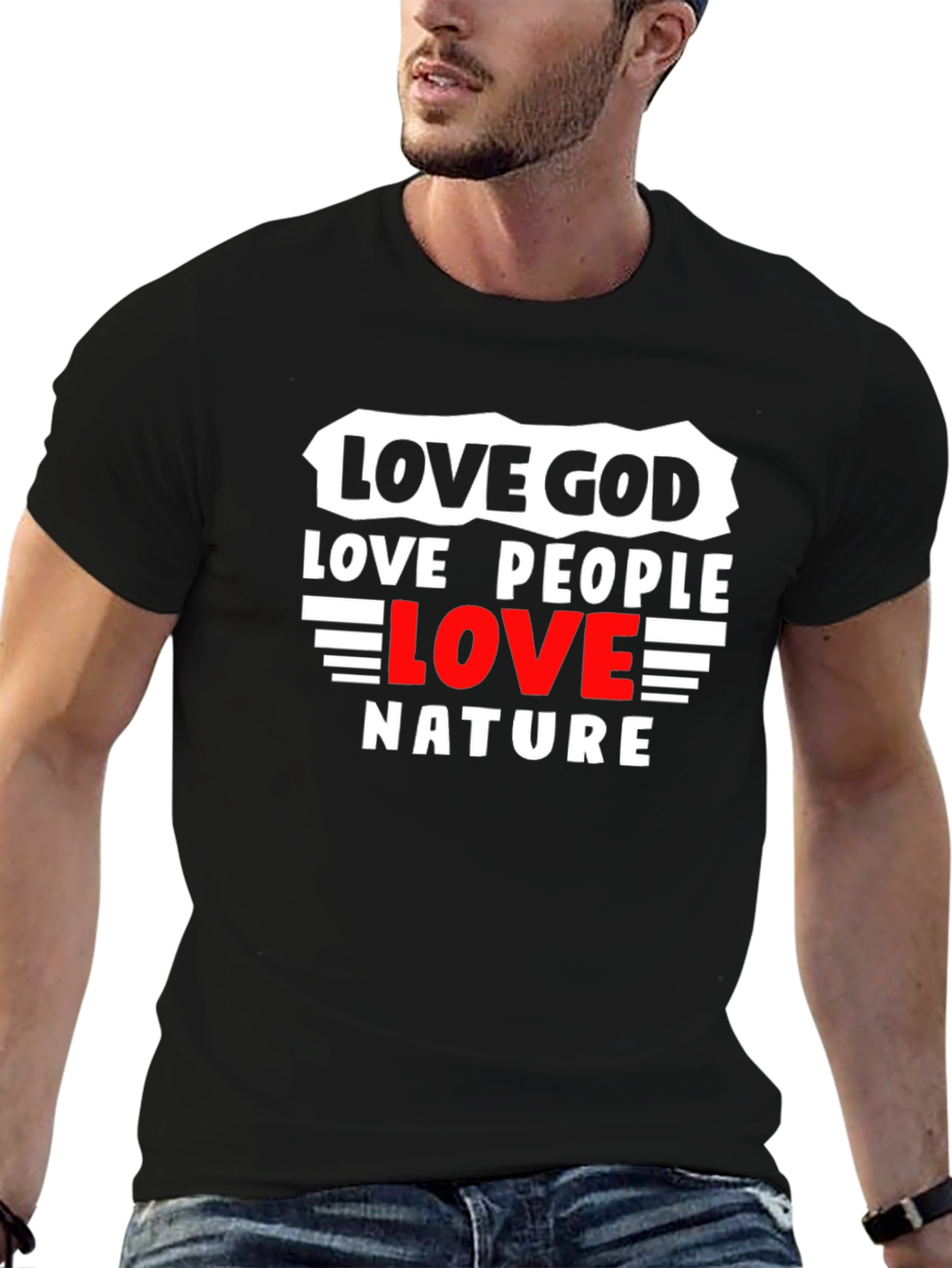 Black Love God, People, Nature Graphic Tee view 6