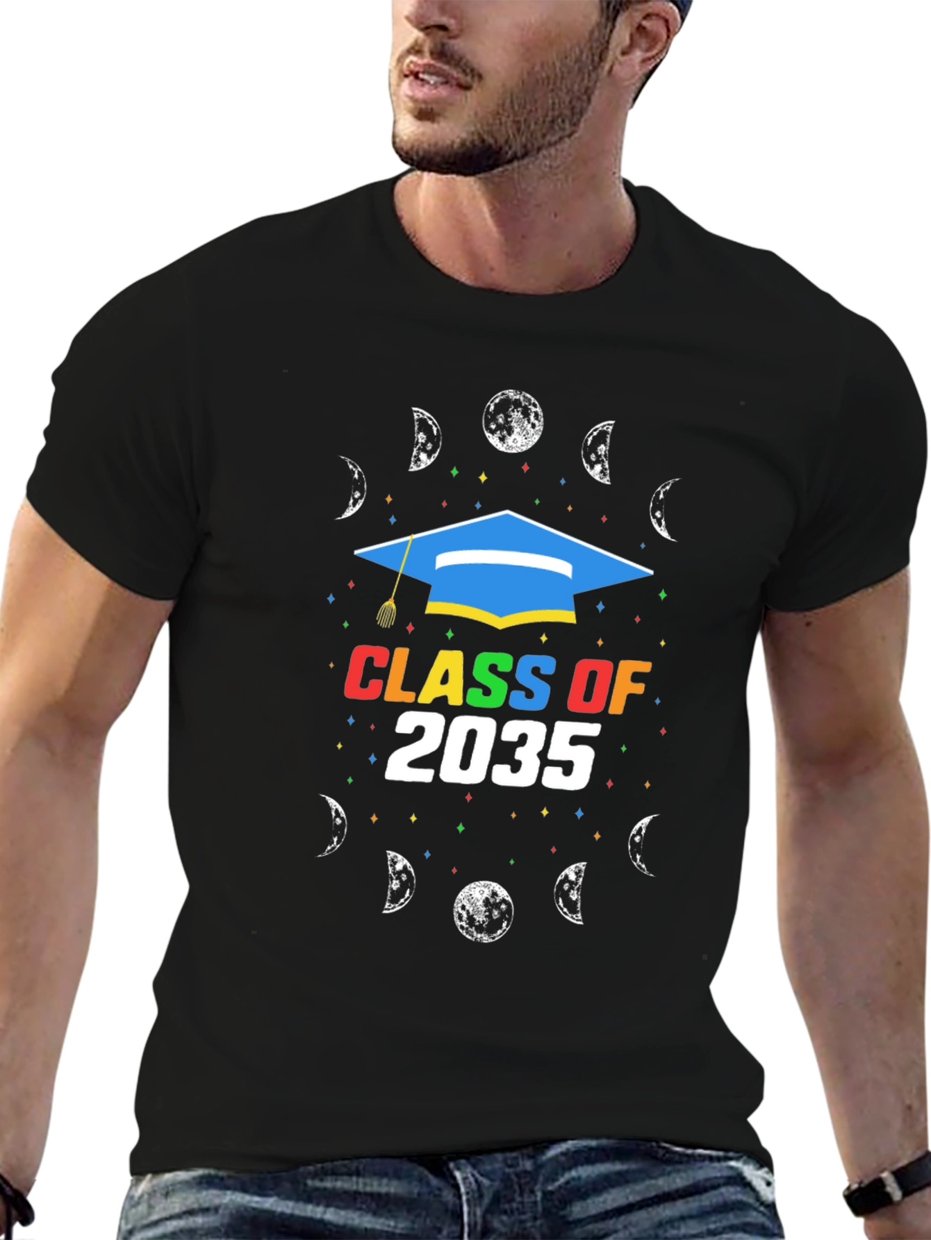Black Class of 2035 Graduation T-Shirt view 6