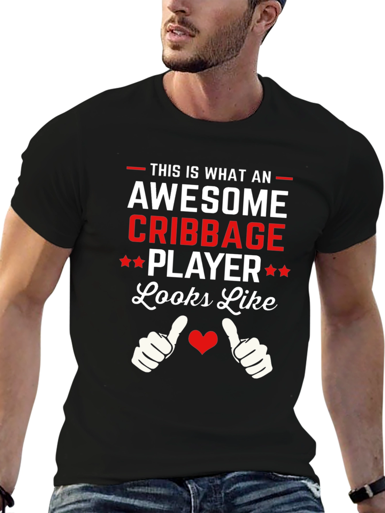 Black Awesome Cribbage Player T-Shirt view 6
