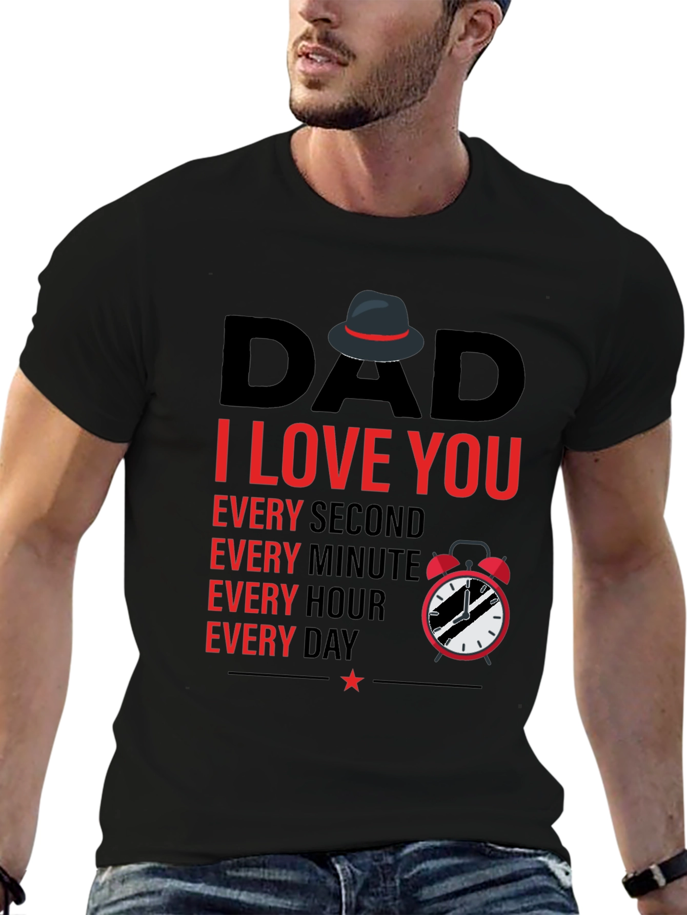 Black Dad I Love You Black T-Shirt view 6