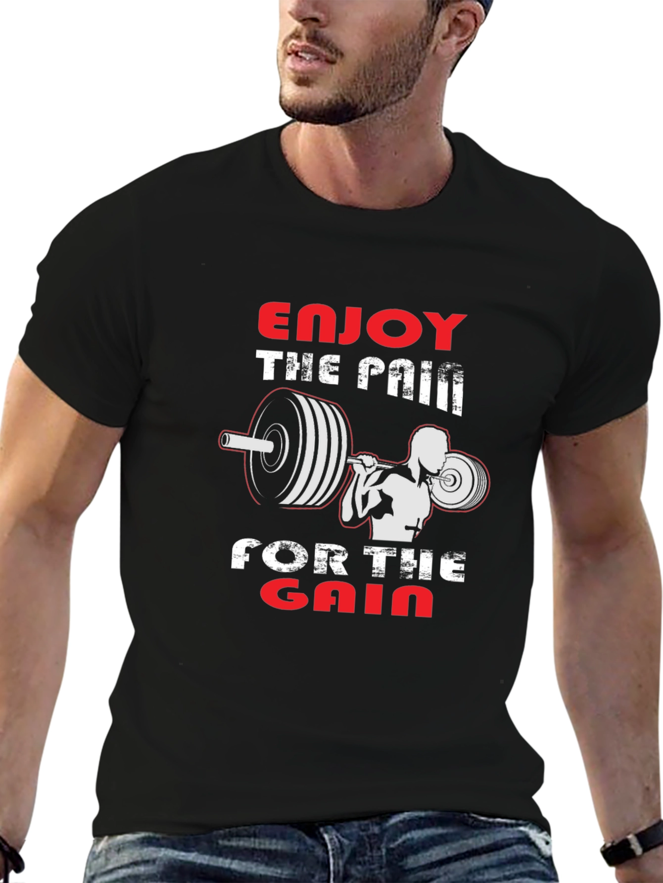Enjoy The Pain For The Gain Black T-Shirt - 6