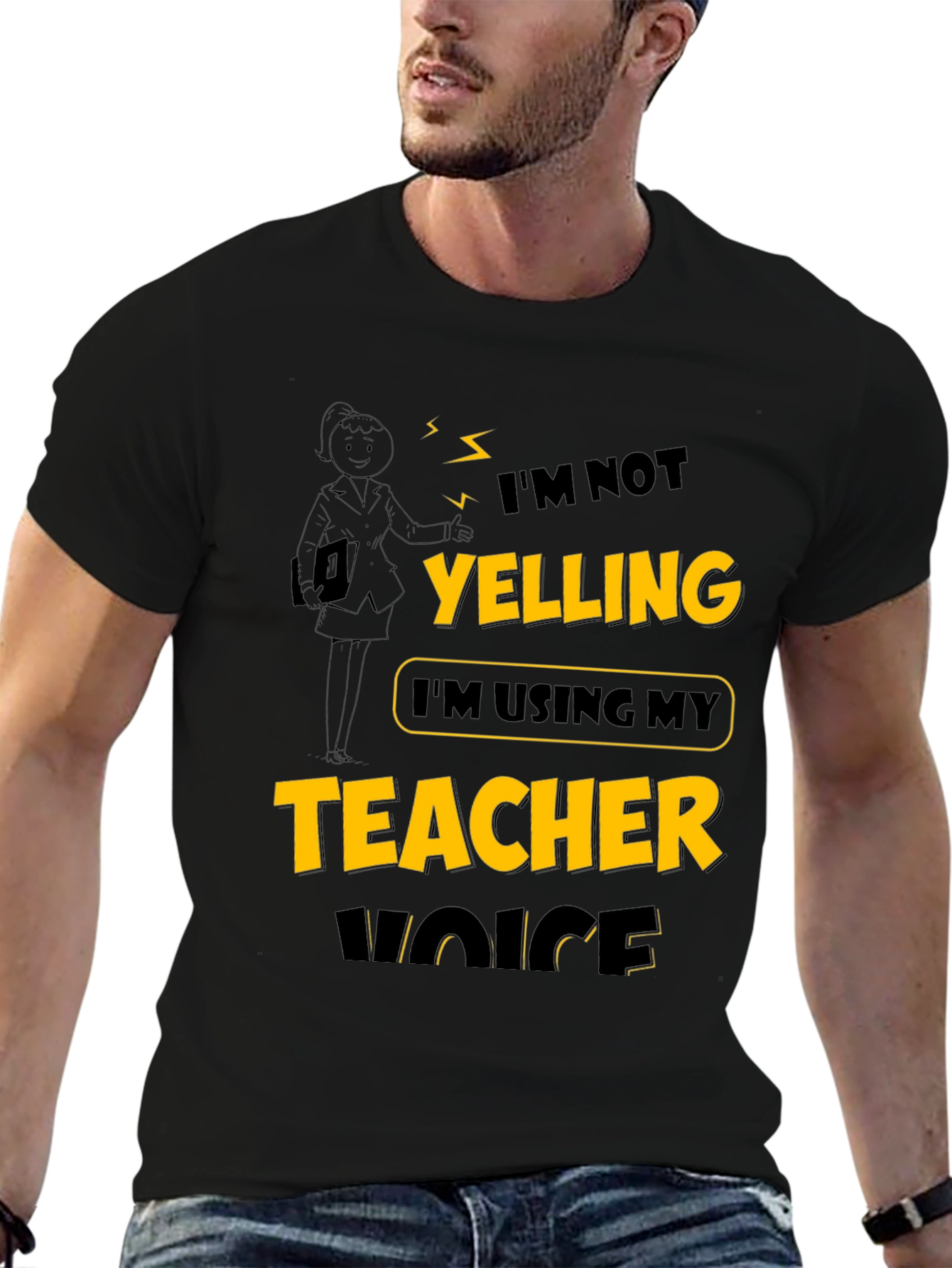 Black Teacher Voice T-Shirt: Funny Novelty Tee view 6