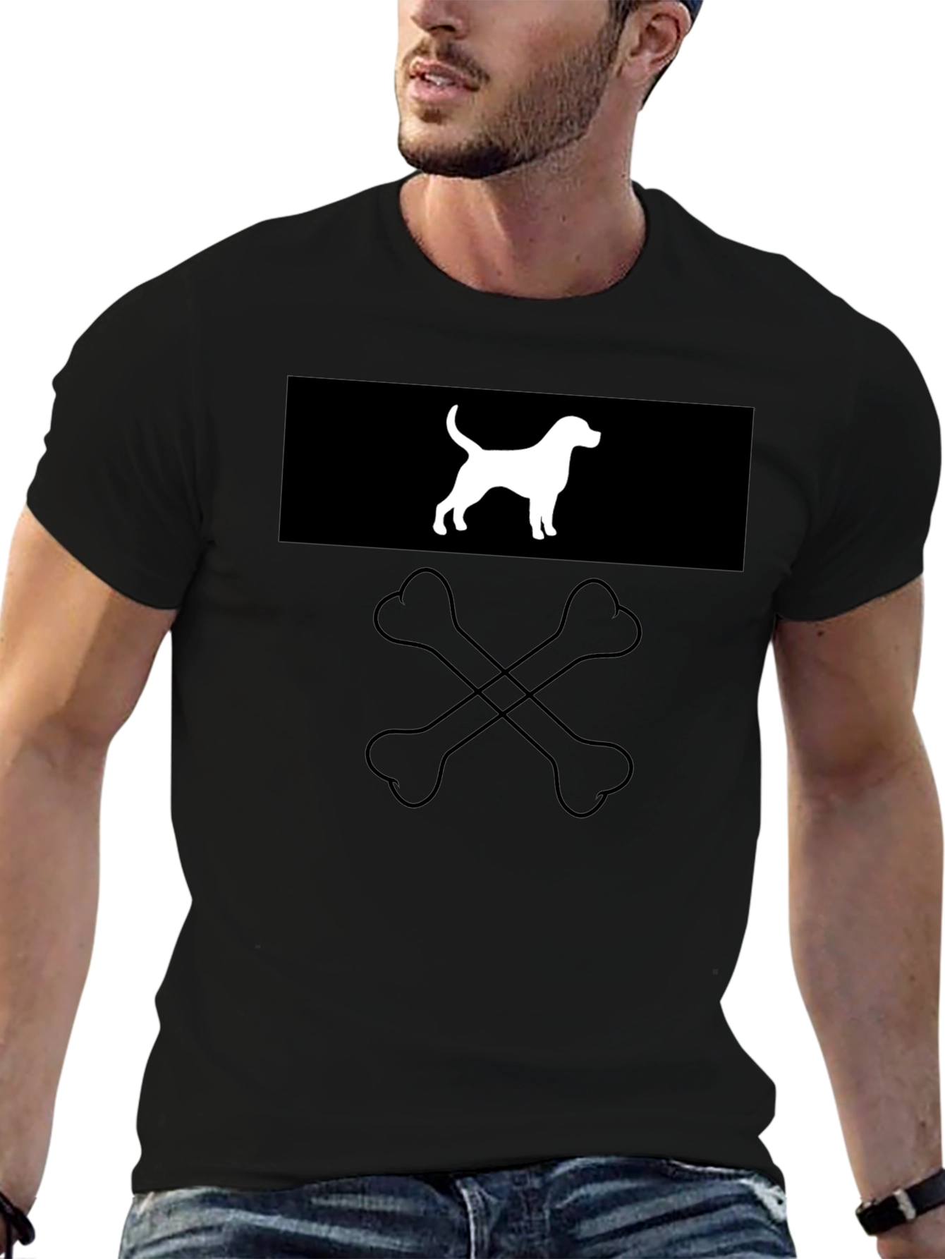 Black Dog & Bones Graphic Tee - Black Cotton Crewneck view 6