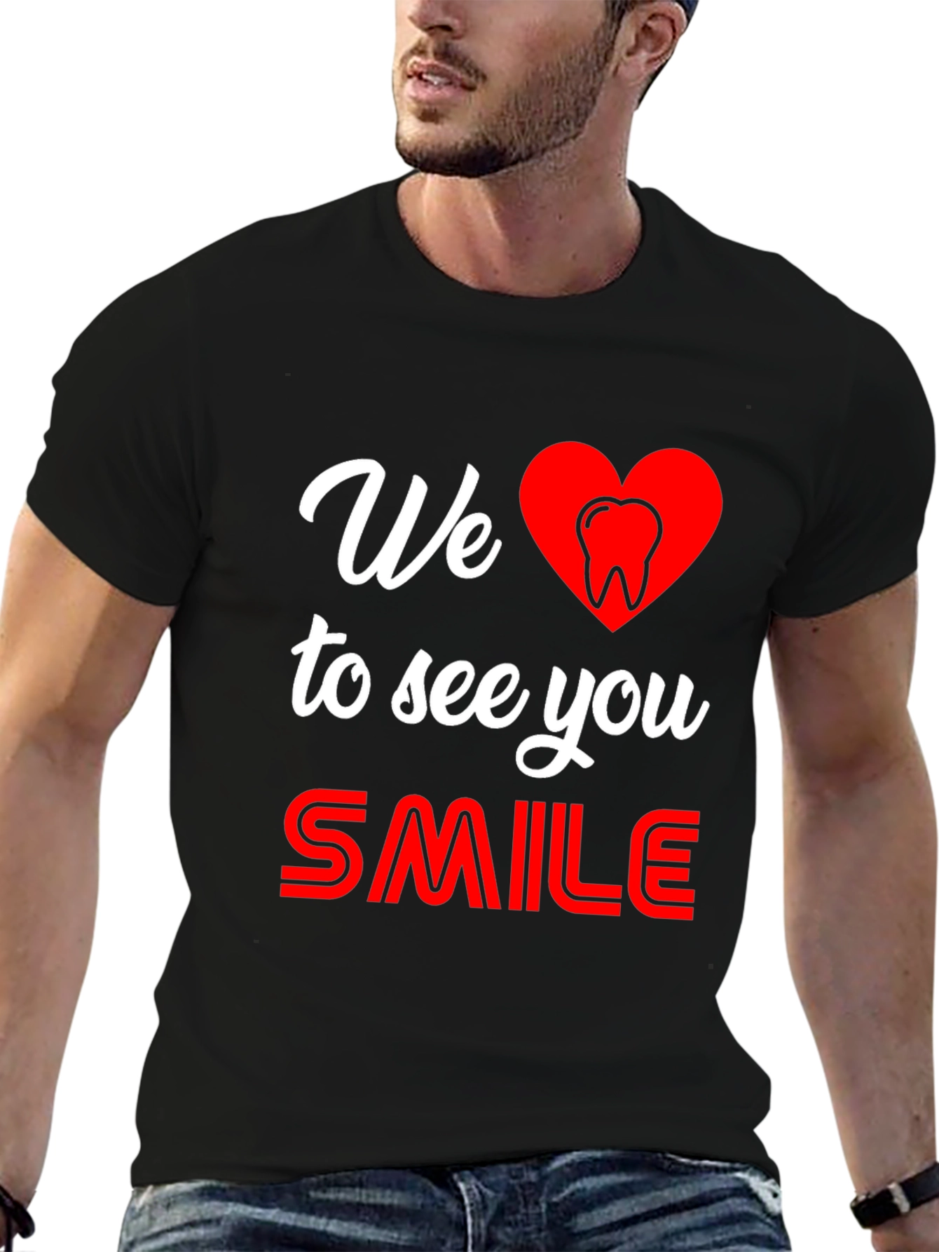 Black Dental Love Graphic T-Shirt - We Love to See You Smile view 6